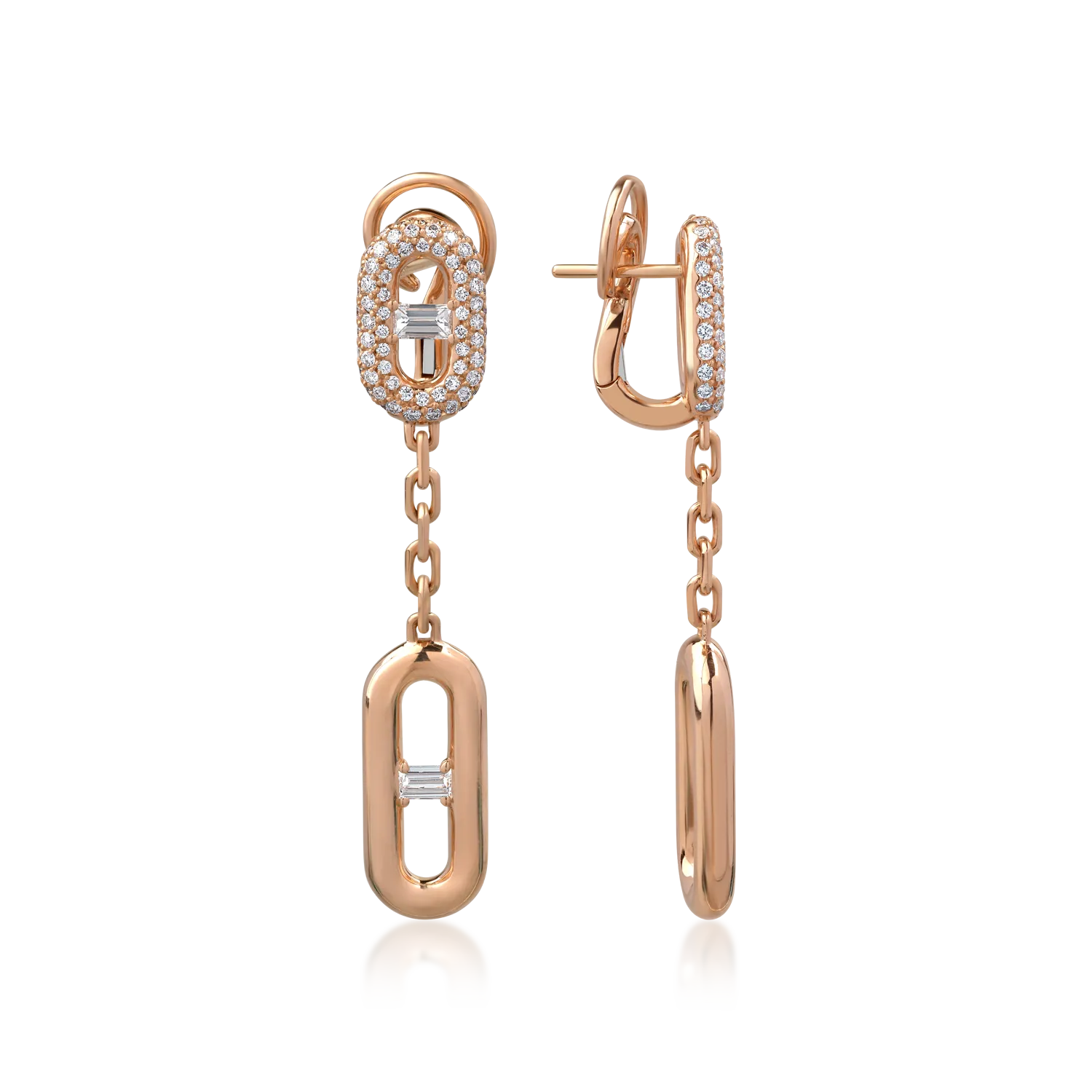 Обеци от 18K розово злато с 1.4ct диаманти