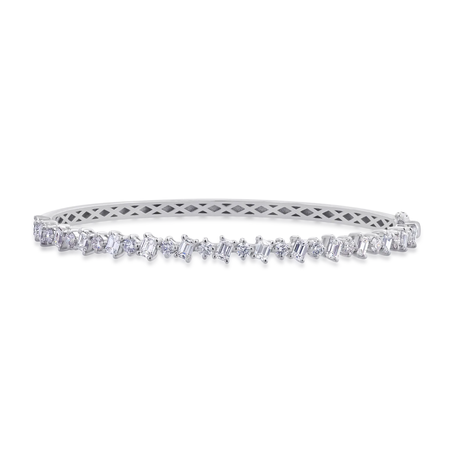 Teilor Bratara din aur alb cu diamante emerald si rotunde de 2.32ct