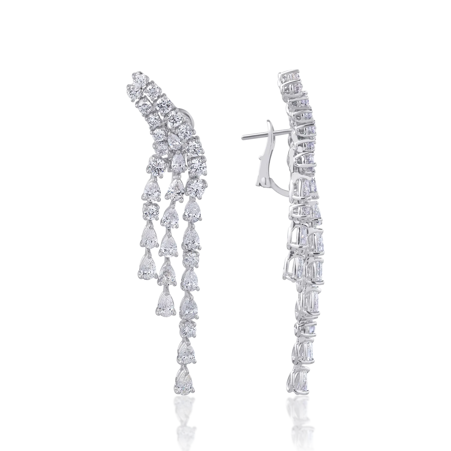 18K white gold earrings with 6.19ct diamonds