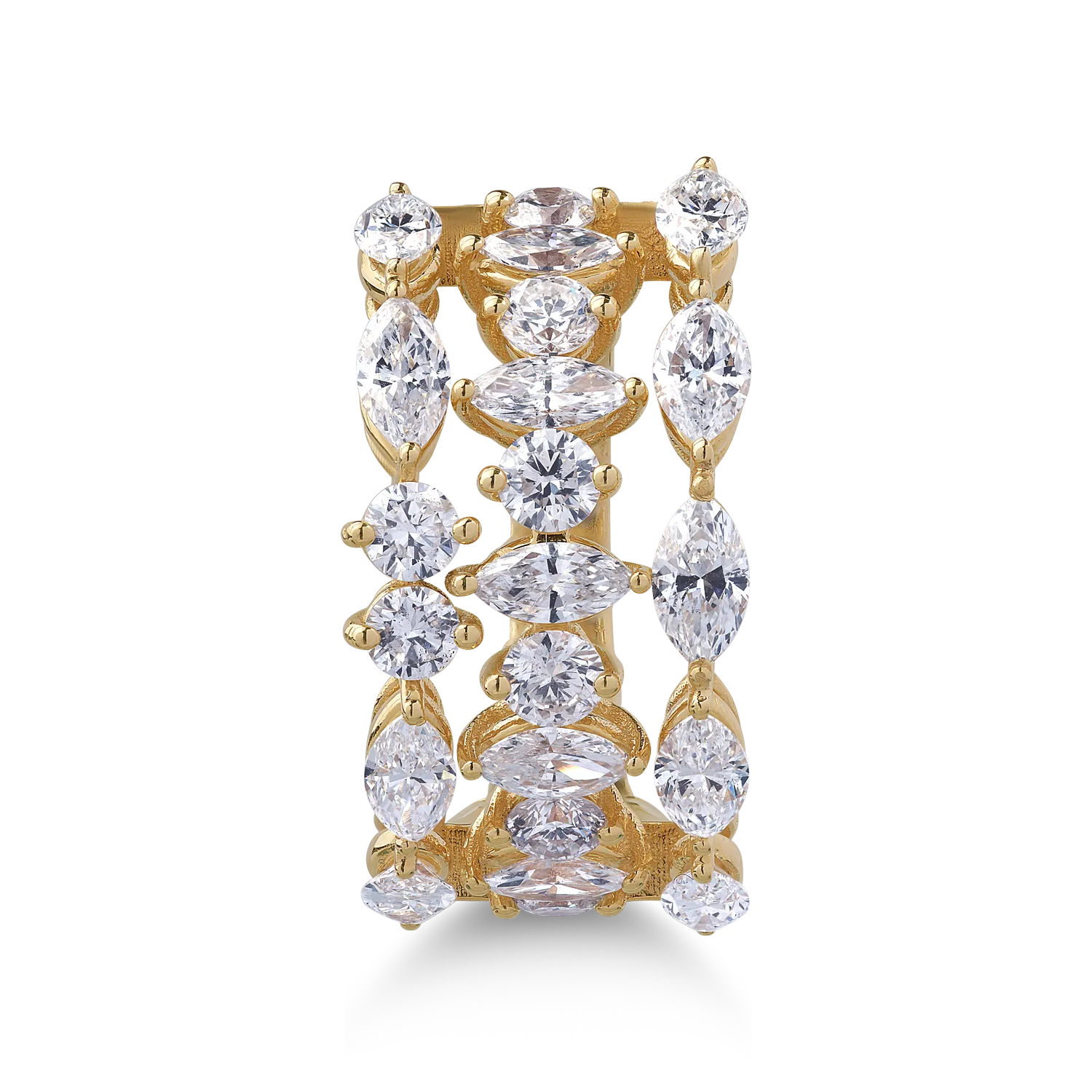 18K yellow gold ring with 2.8ct diamonds