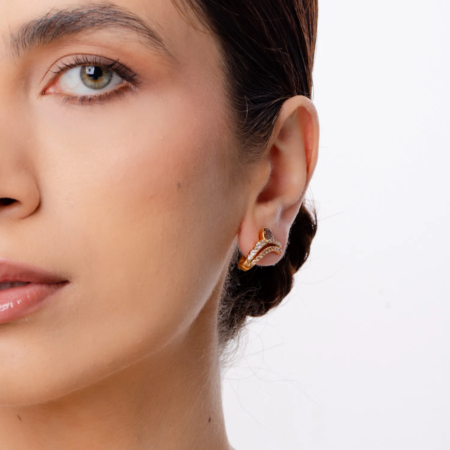 Cercei din aur roz cu diamante ovale si round de 2.15ct