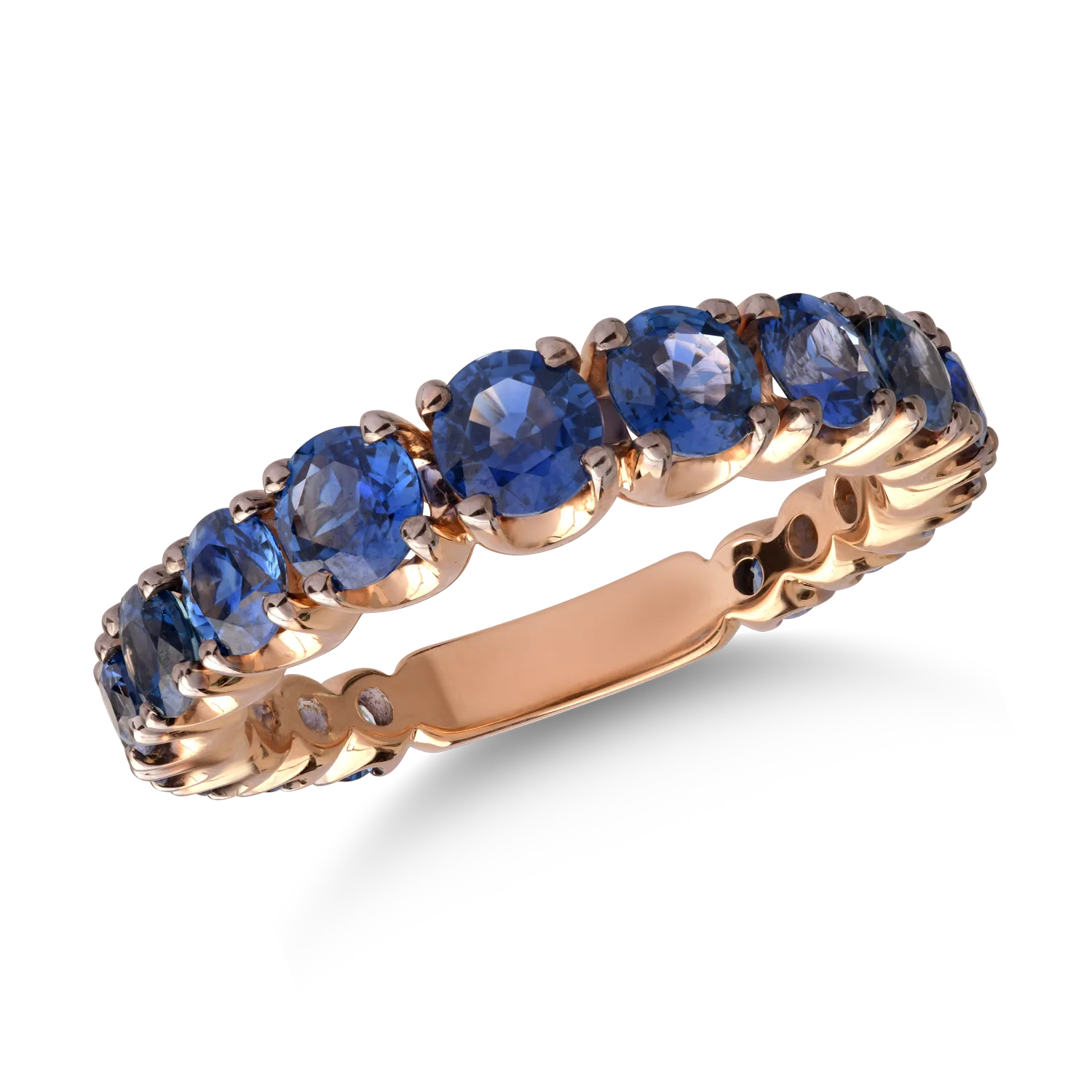 18K rose gold ring with 2.62ct sapphires