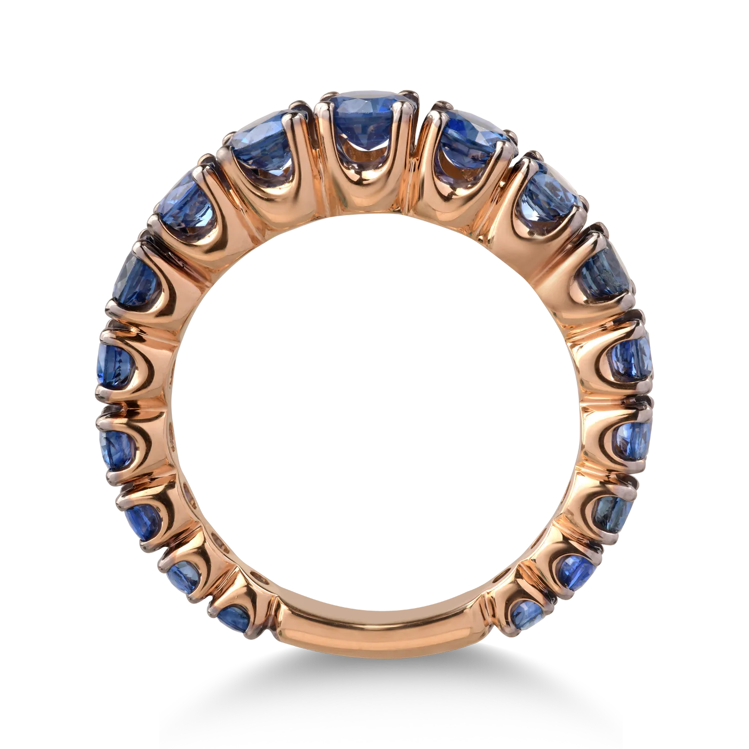 18K rose gold ring with 2.62ct sapphires
