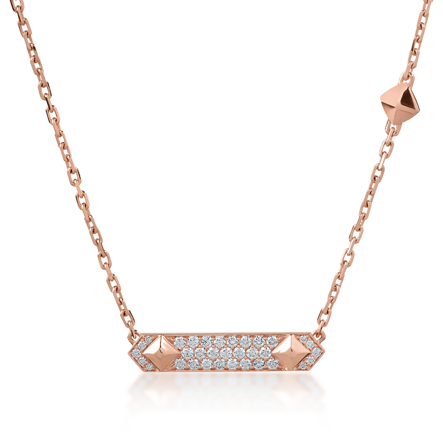 18K rose gold pendant necklace with 0.65ct diamonds