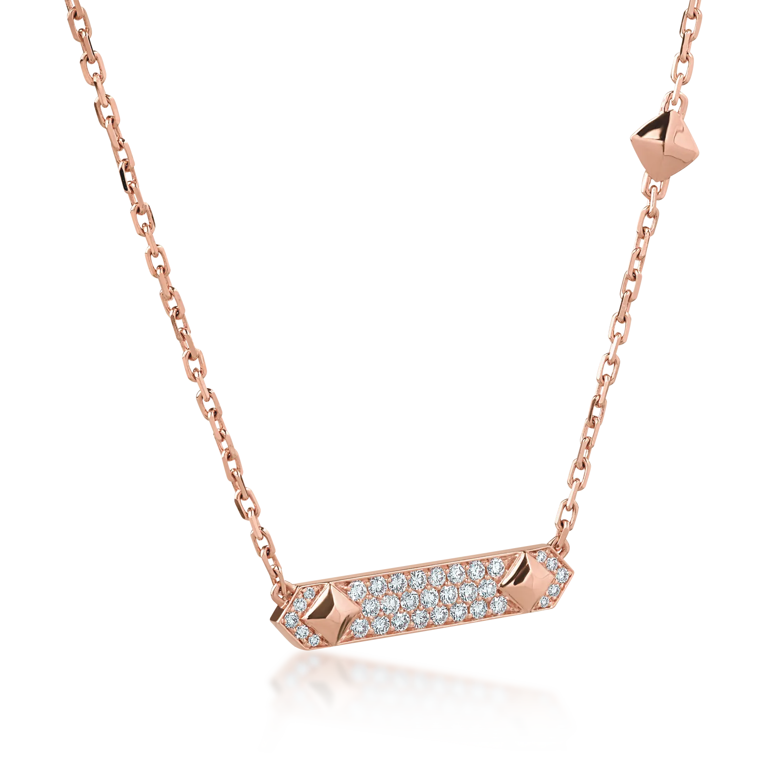 Naszyjnik z 18K różowego złota z diamentami o masie 0.65ct
