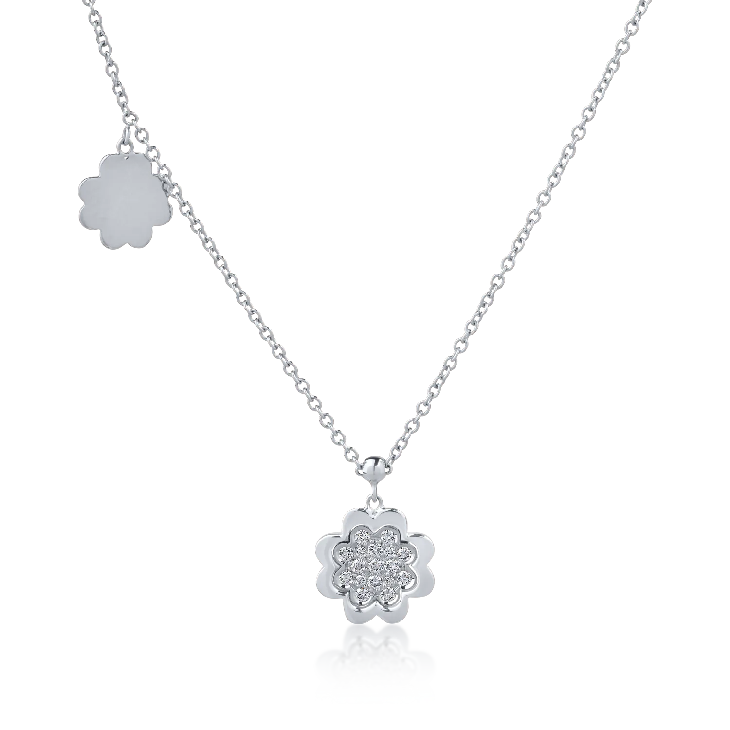Колие с висулка от бяло злато 18K с диаманти 0.17ct-126986