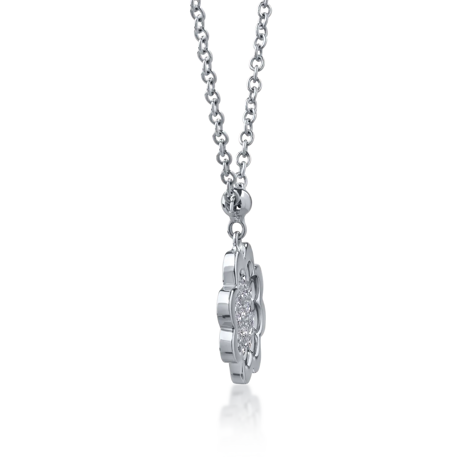 Колие с висулка от бяло злато 18K с диаманти 0.17ct