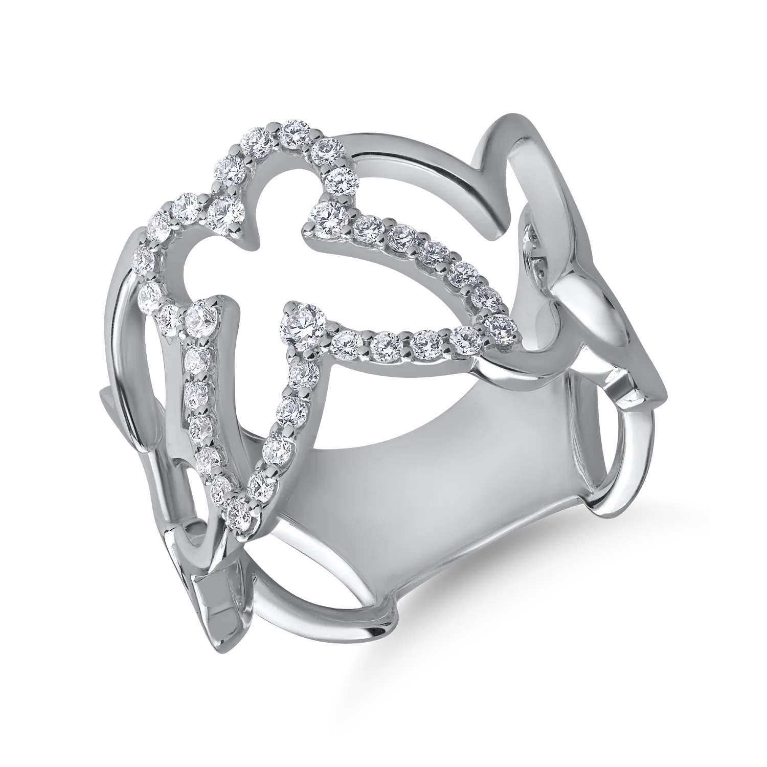 18K fehérarany gyűrű 0.34ct gyémántokkal