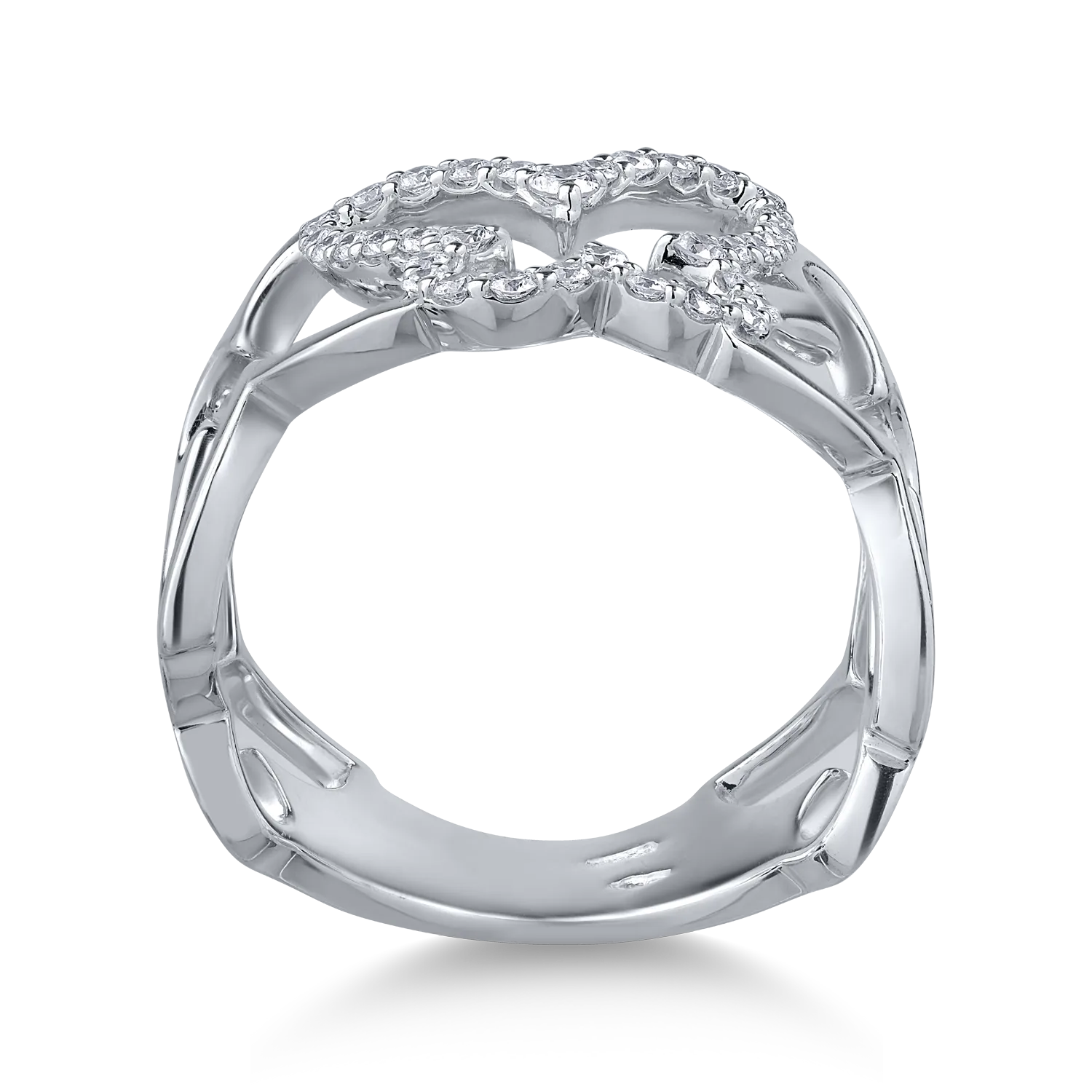 18K fehérarany gyűrű 0.34ct gyémántokkal