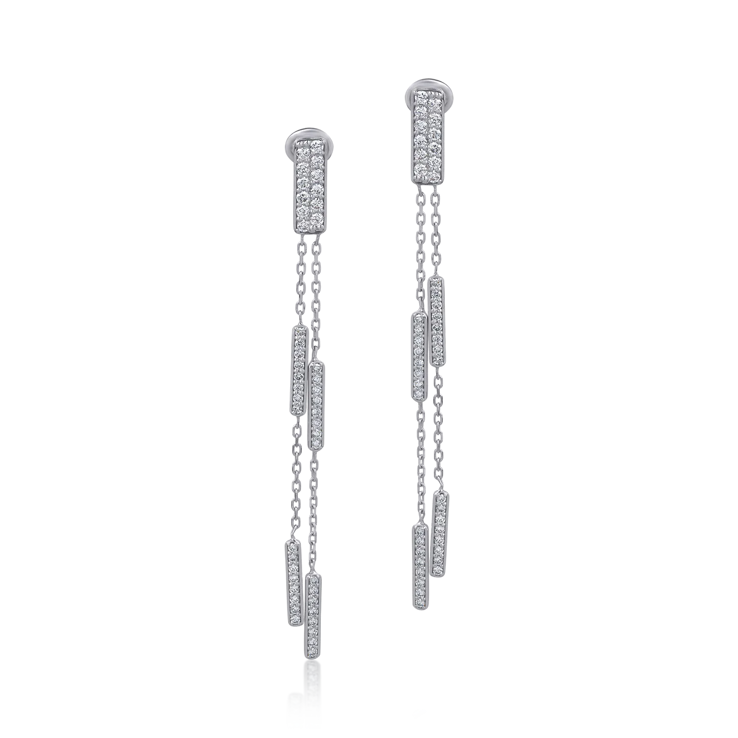Cercei din aur alb de 18K cu diamante de 1.32ct-126695