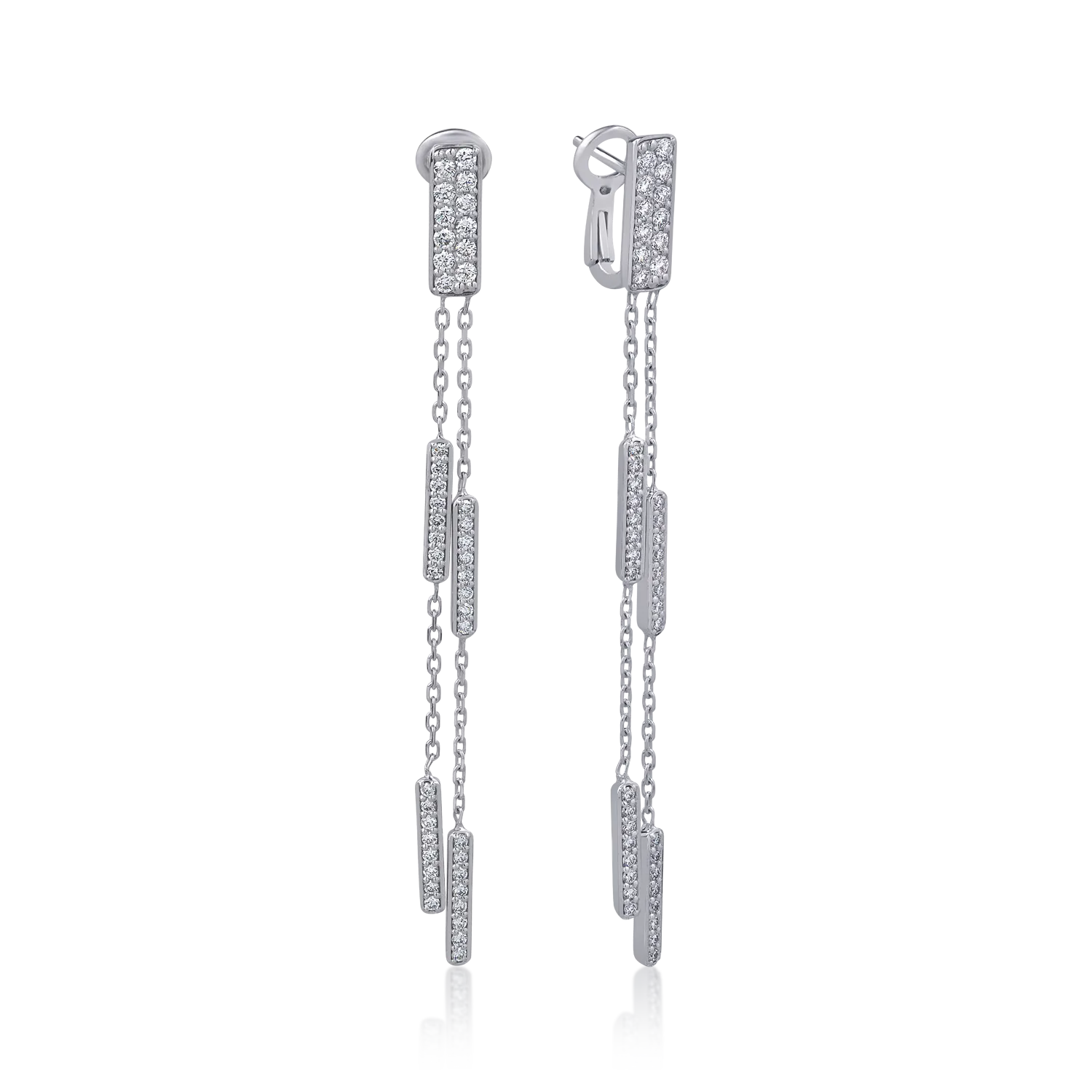 Cercei din aur alb cu diamante de 1.32ct