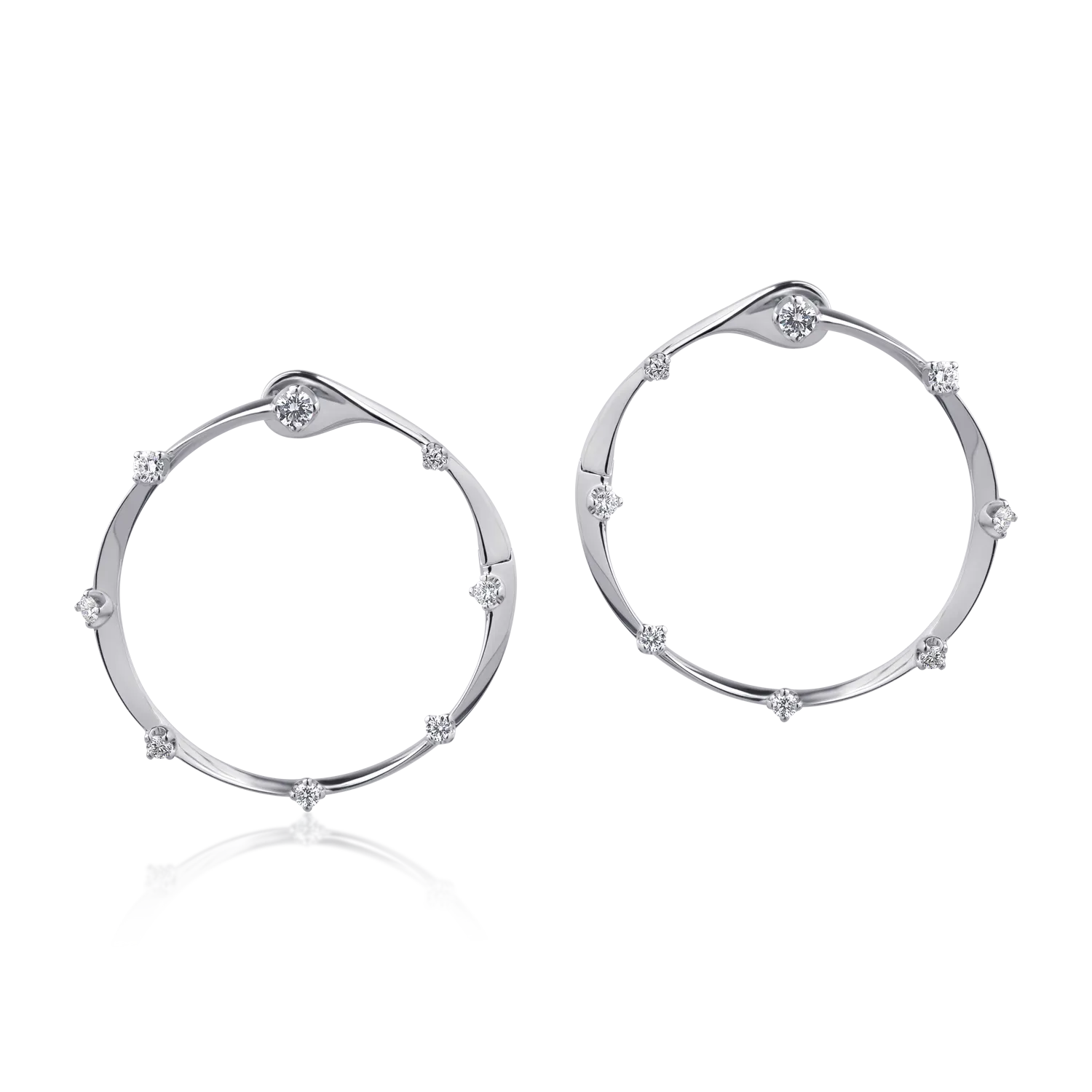 Cercei din aur alb de 18K cu diamante de 0.6ct-126701