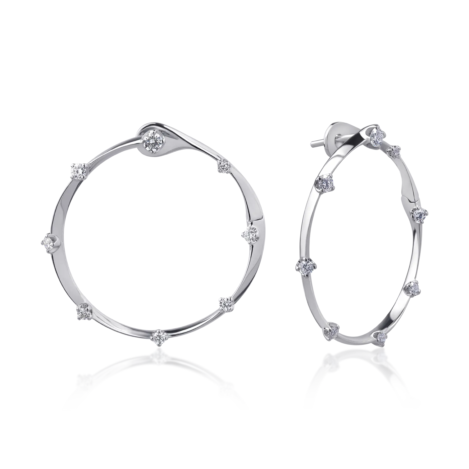 Cercei din aur alb cu diamante de 0.6ct