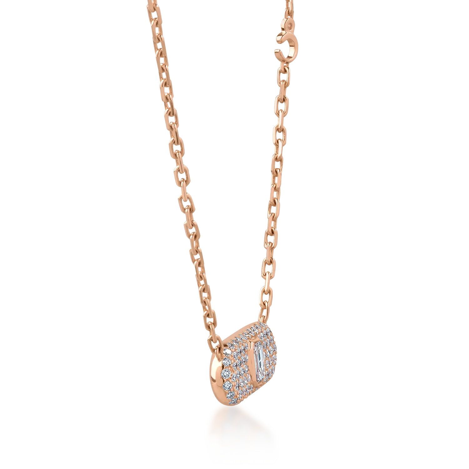 18K rose gold pendant necklace with 1.19ct diamonds