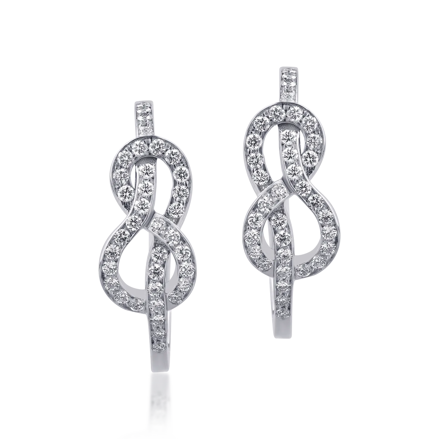 Cercei din aur alb cu diamante de 0.5ct