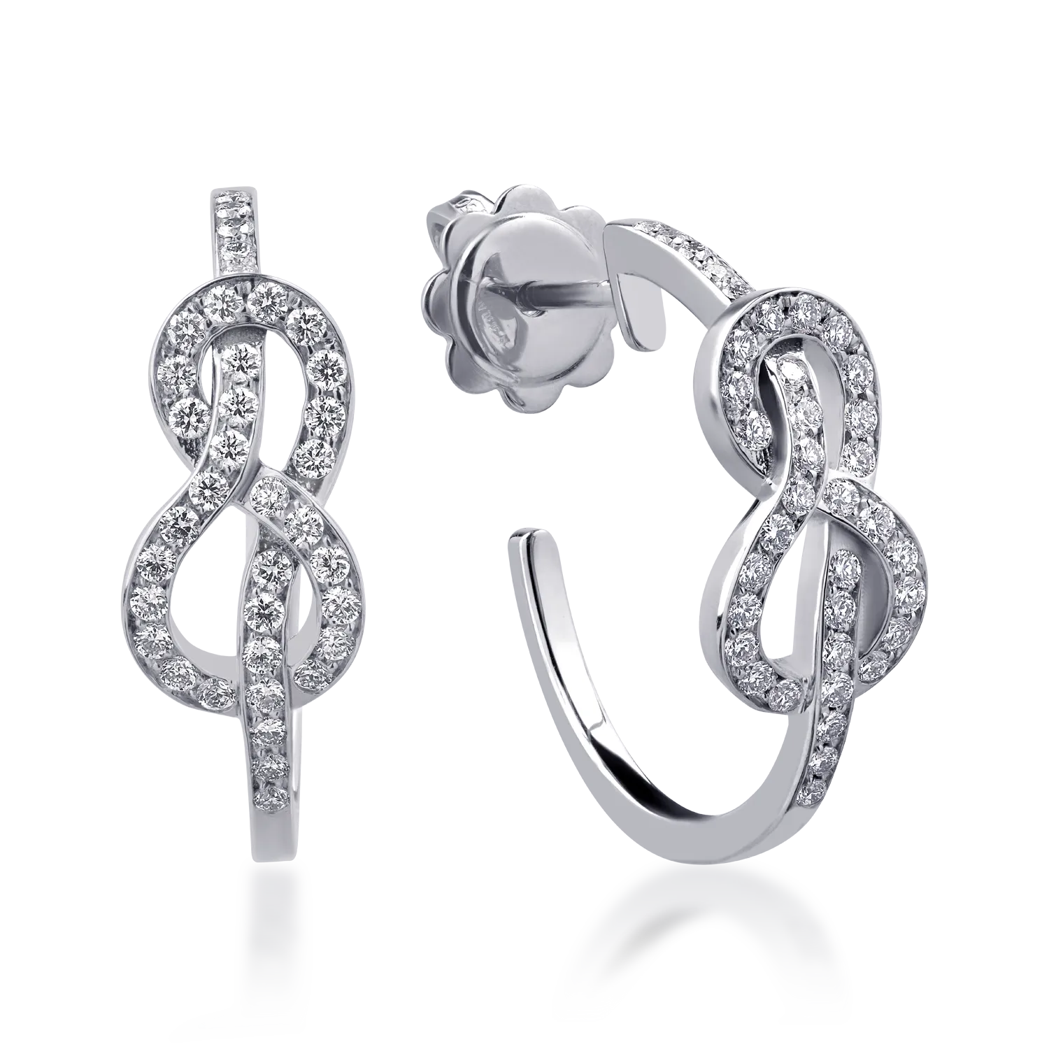 Обеци от бяло злато 18K с диаманти 0.5ct