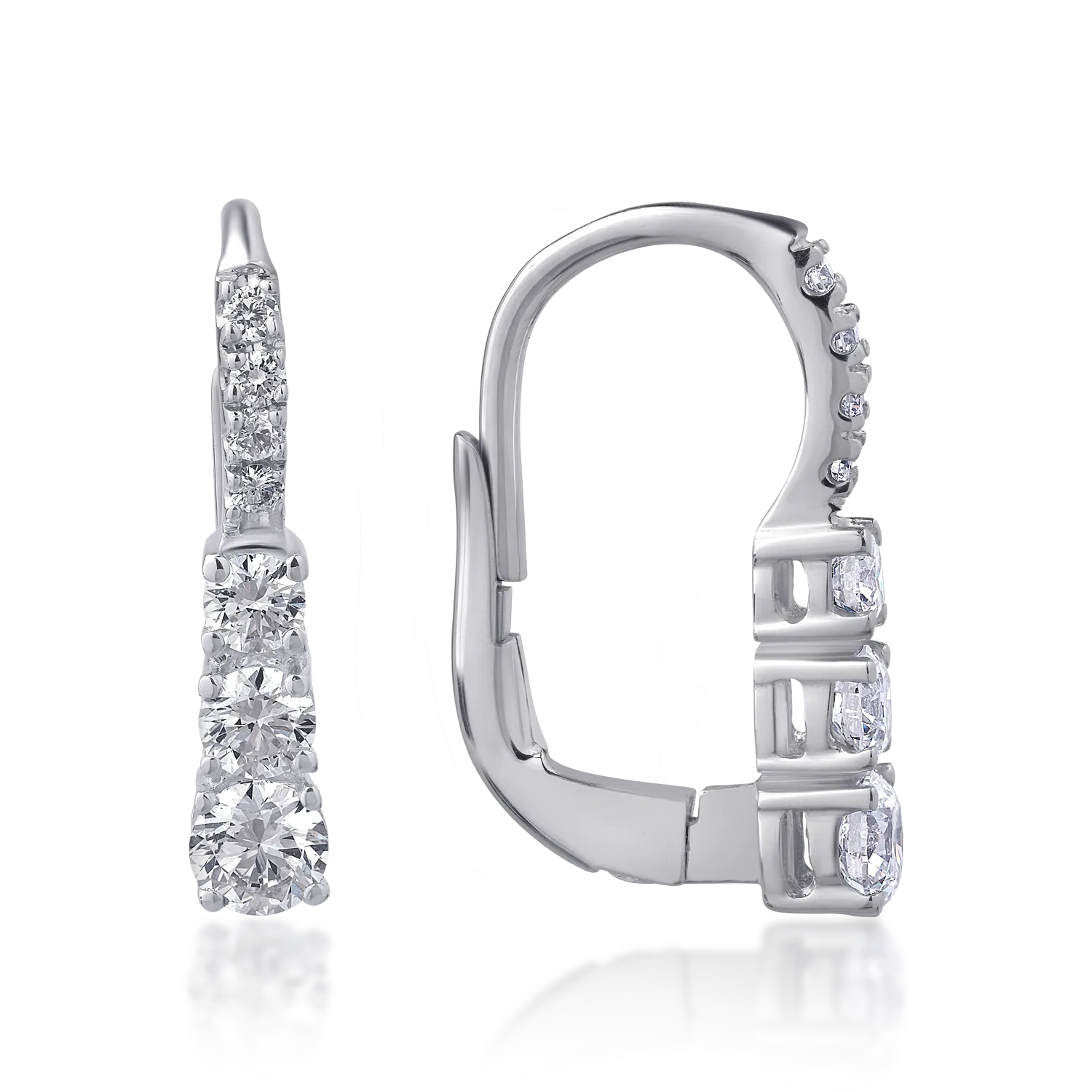 18K white gold earrings with 0.82ct diamonds