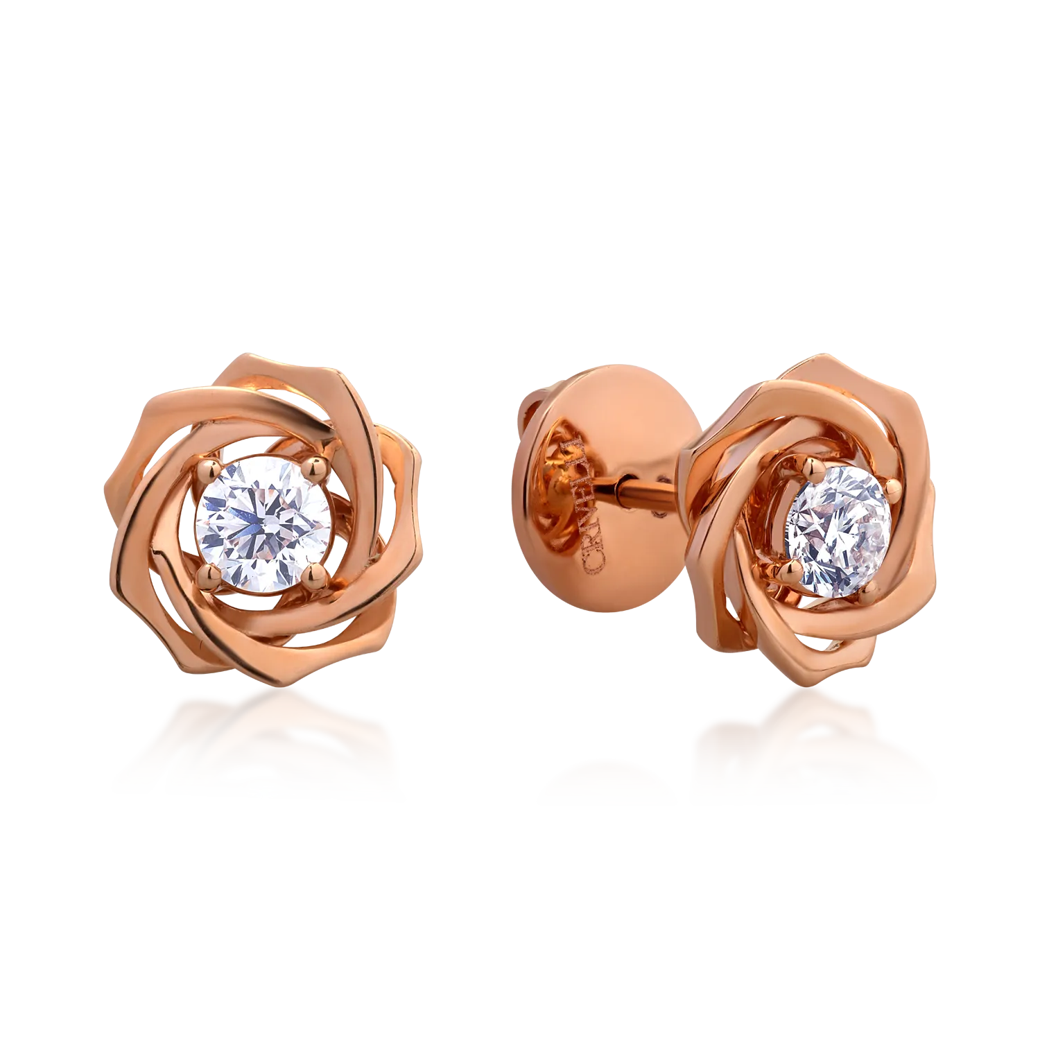 18K rose gold earrings with 0.6ct diamonds