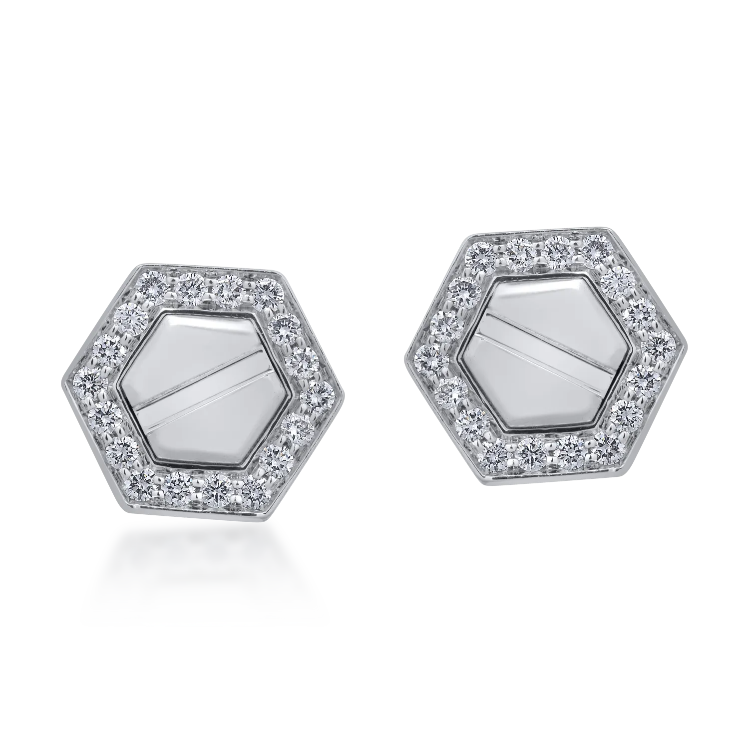 18K white gold earrings with 0.3ct diamonds