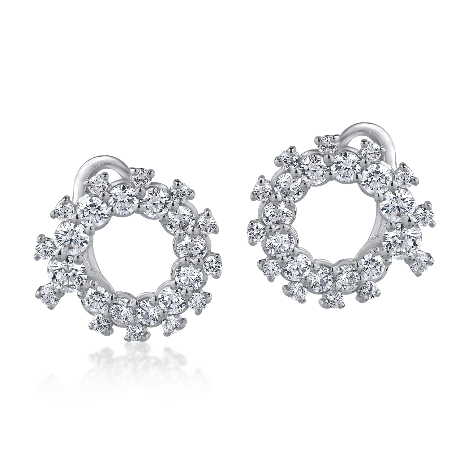 Cercei din aur alb cu diamante de 1.35ct