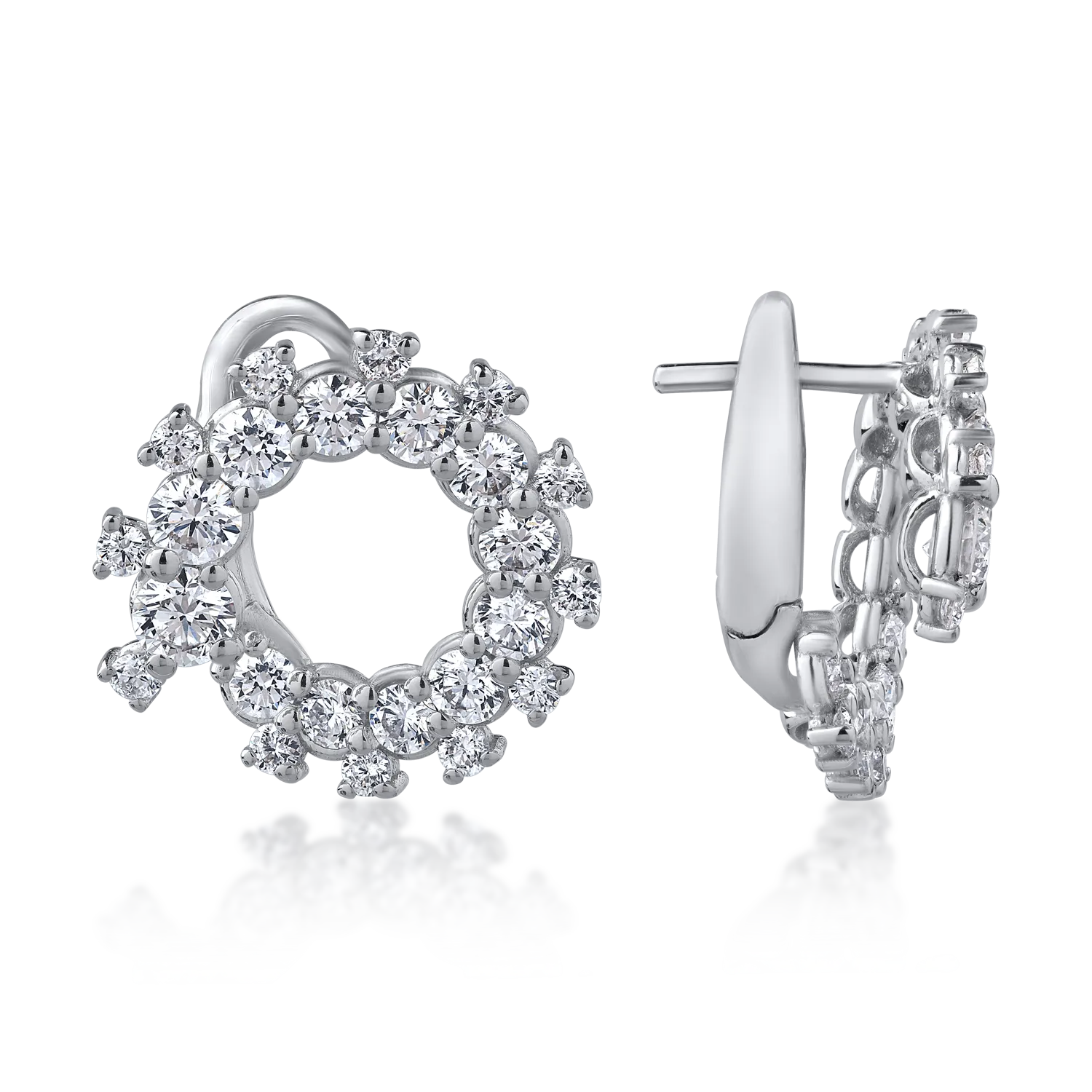 Cercei din aur alb cu diamante de 1.35ct - imagine 3