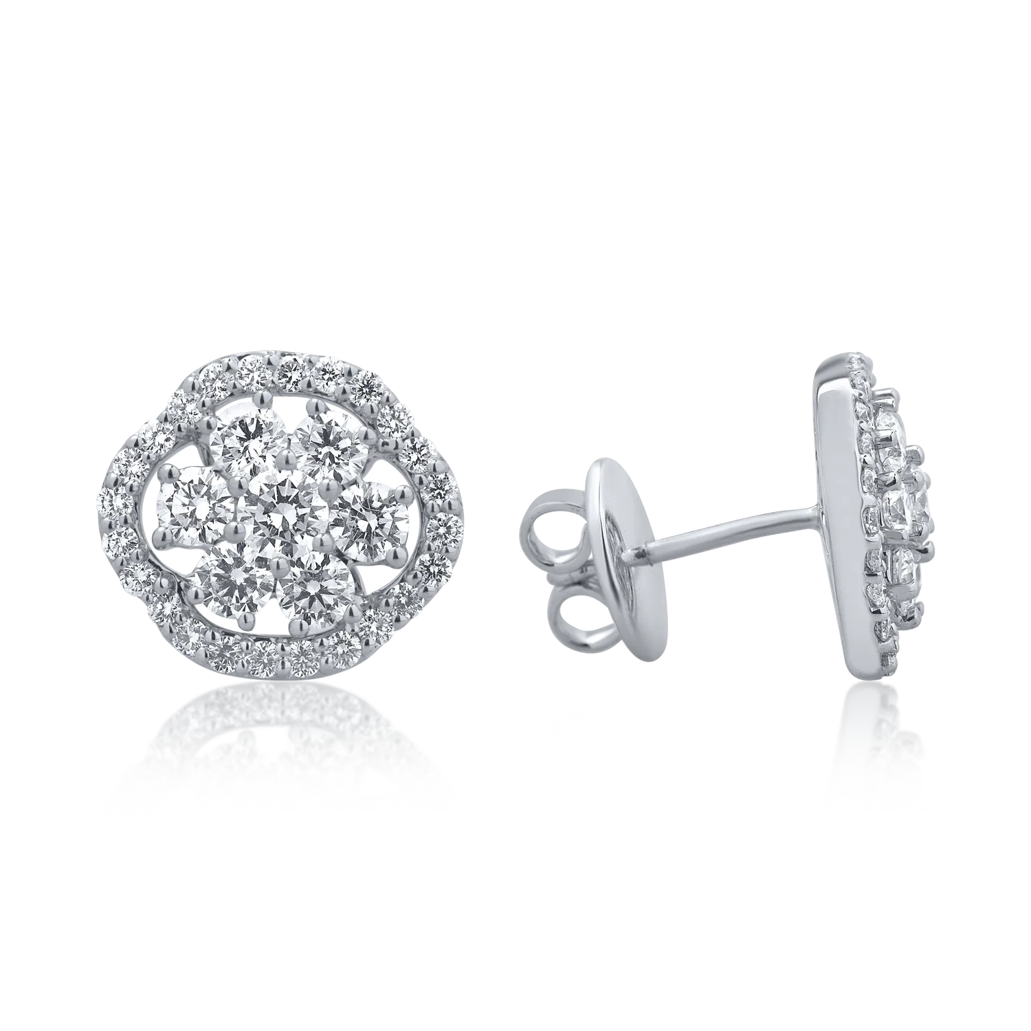 18K fehérarany fülbevaló 1.82ct gyémántokkal