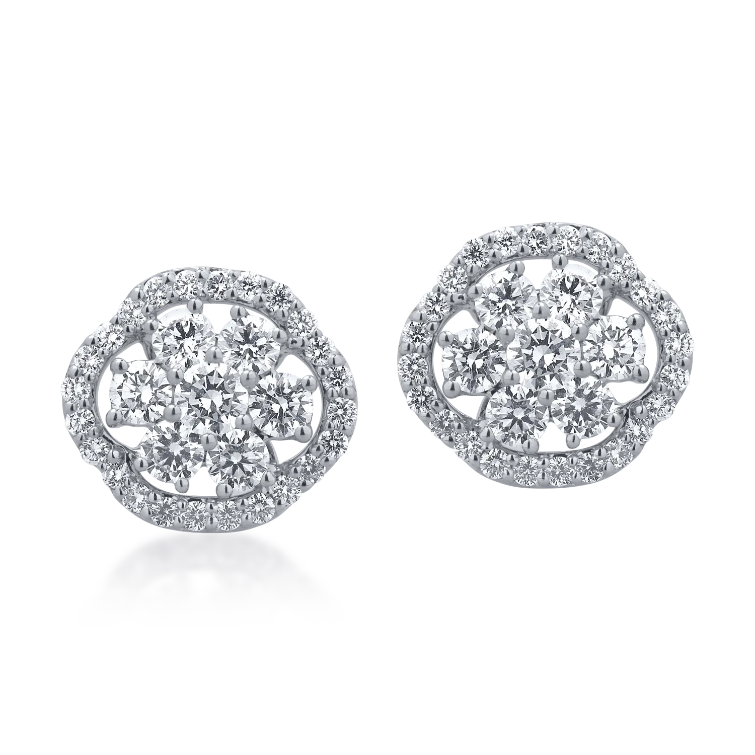 Cercei din aur alb de 18K cu diamante de 1.82ct-126779