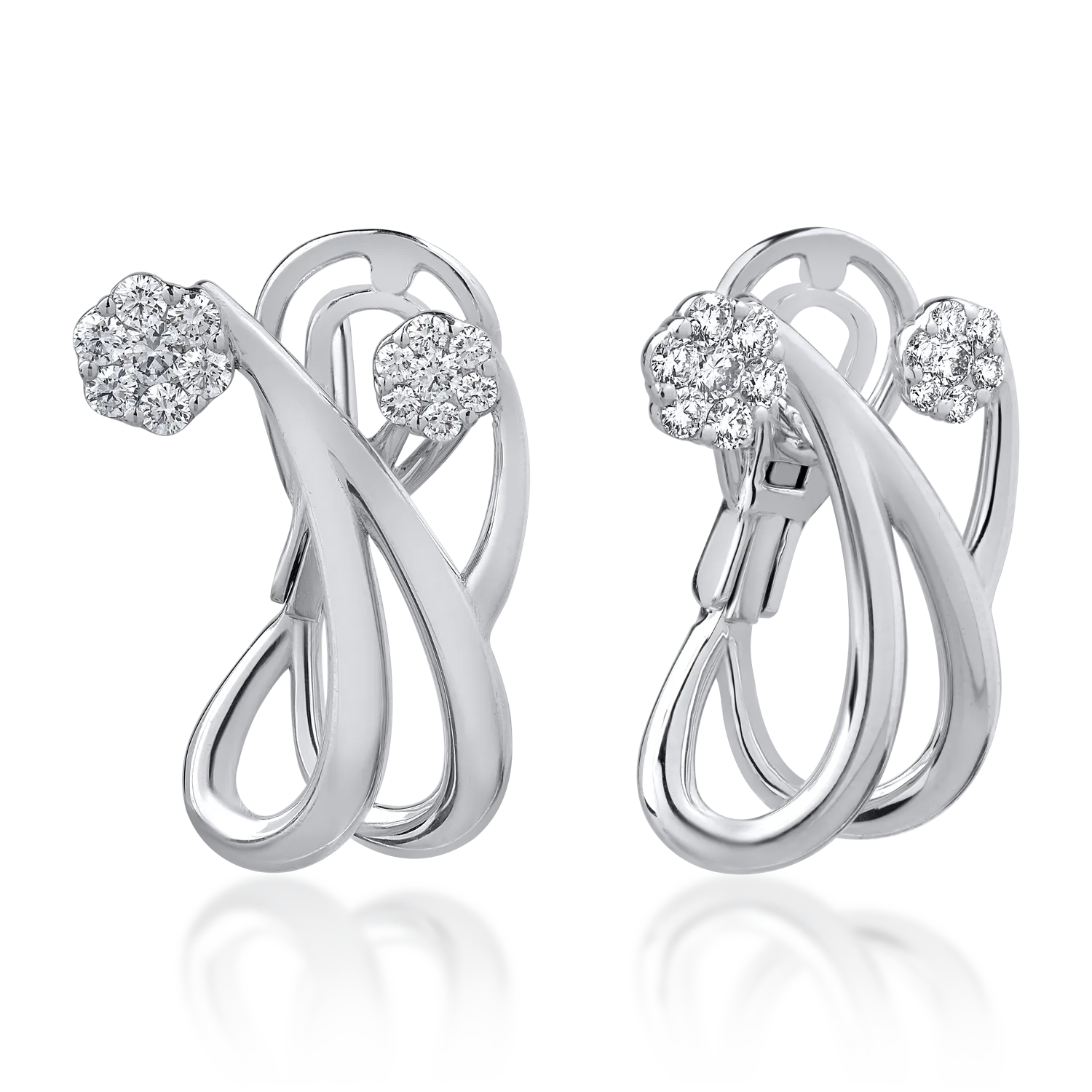 Cercei din aur alb cu diamante de 0.6ct