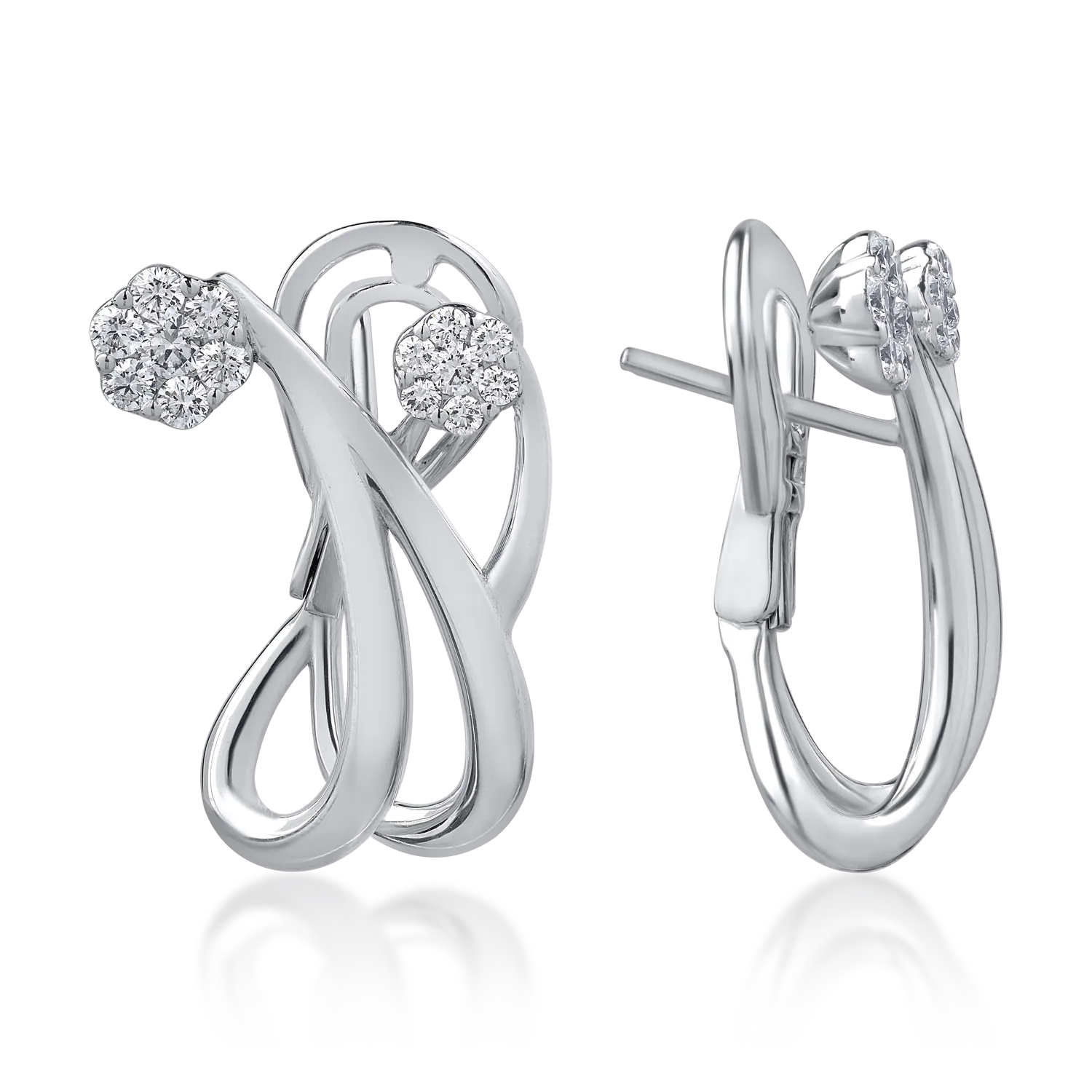 Обеци от бяло злато 18K с диаманти 0.6ct