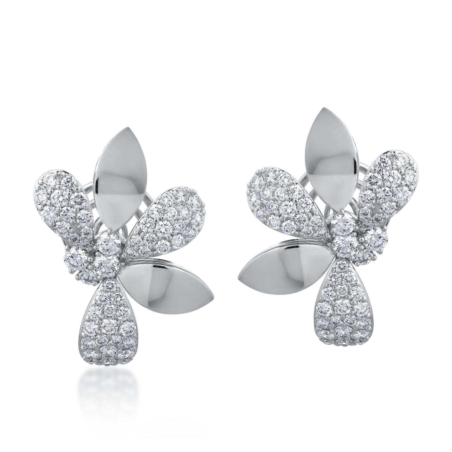 18K white gold earrings with 1.96ct diamonds-127534