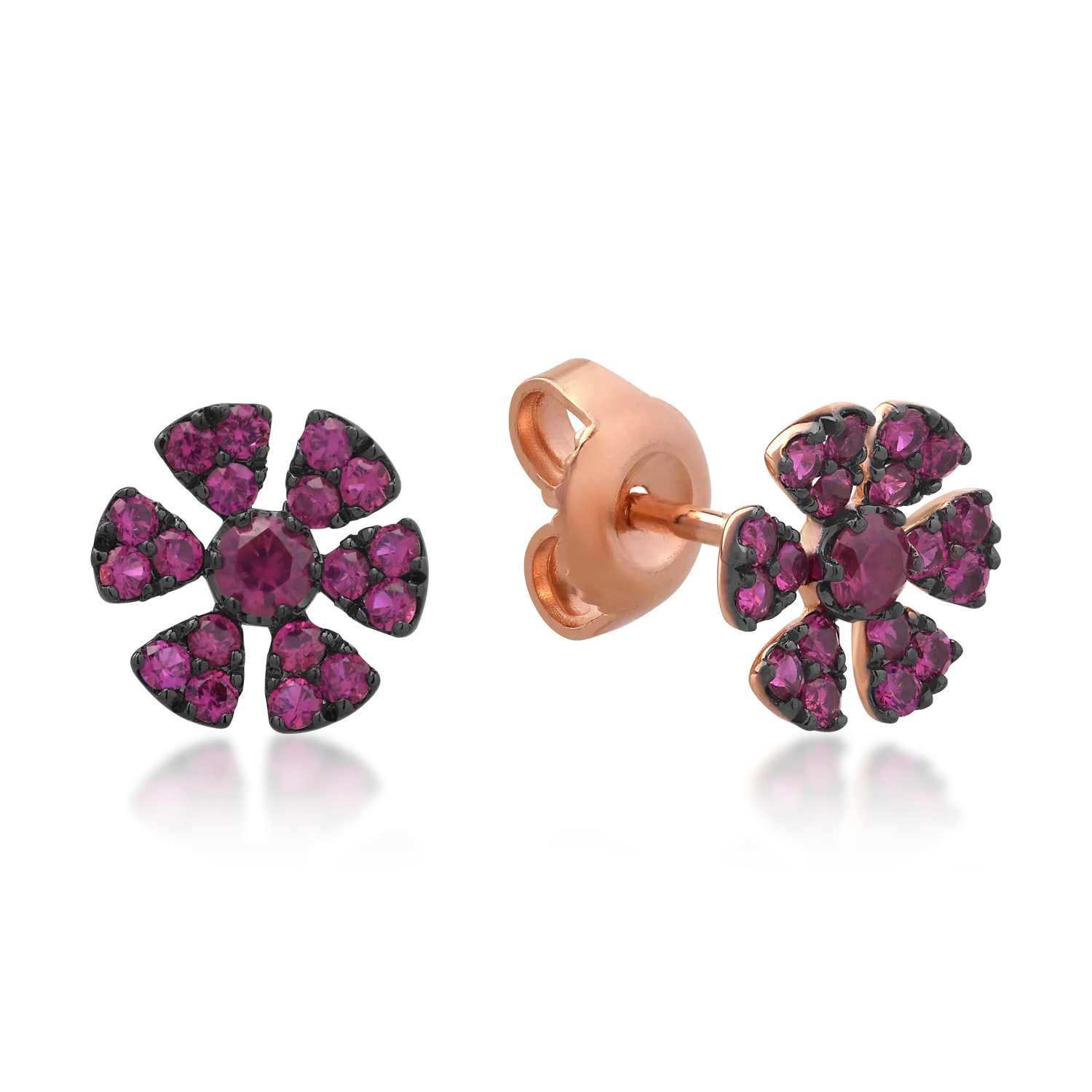 Обеци от 18K розово злато с рубини 0.56ct