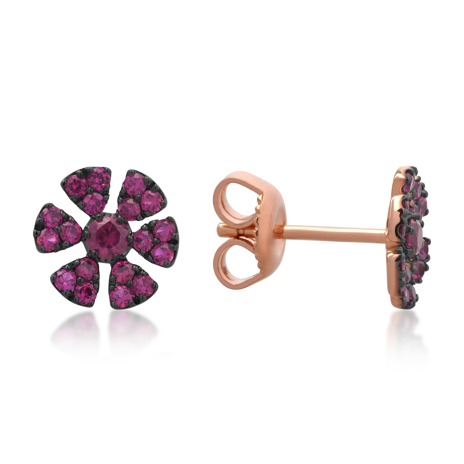 Обеци от 18K розово злато с рубини 0.56ct