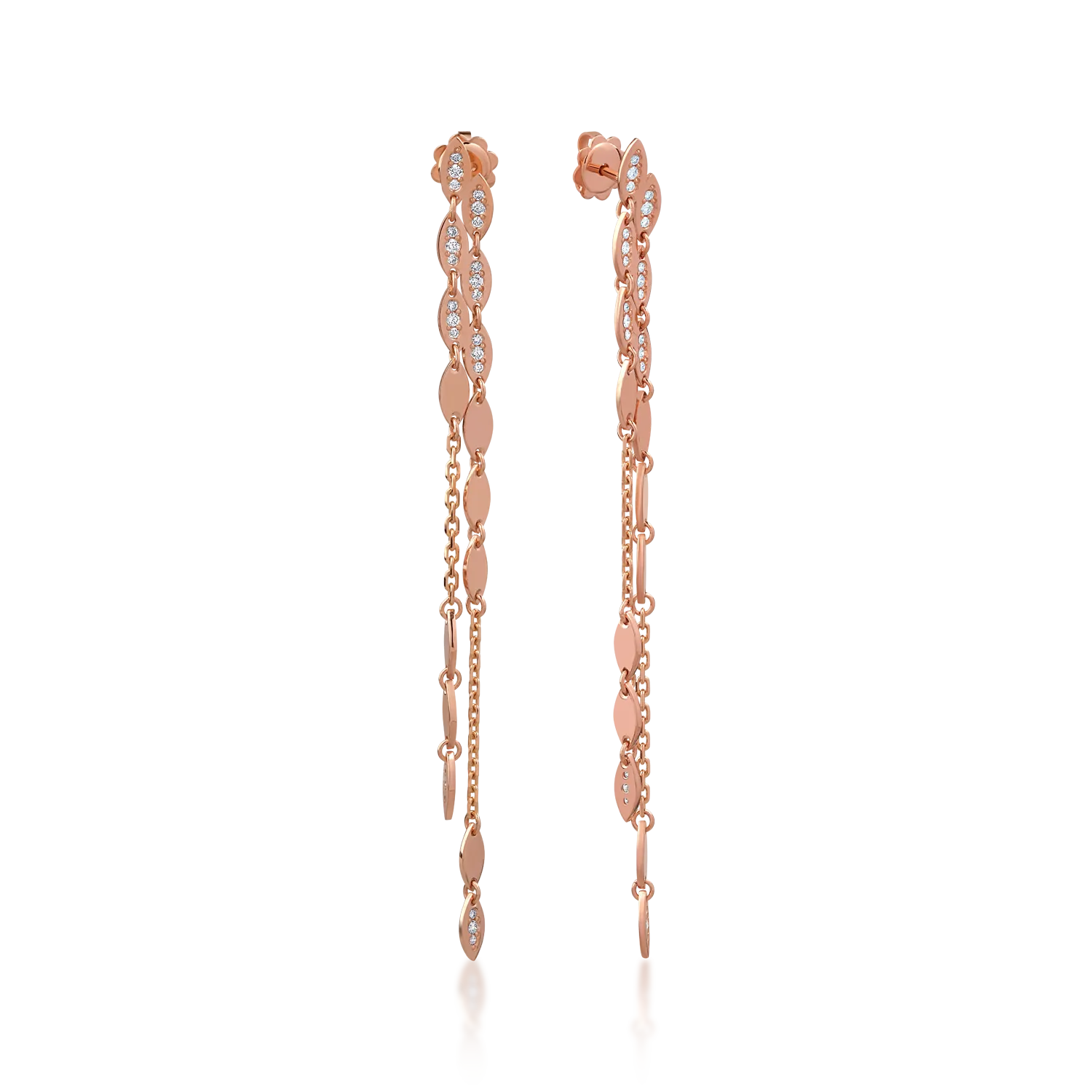 Обеци от розово злато 18K с диаманти 0.4ct