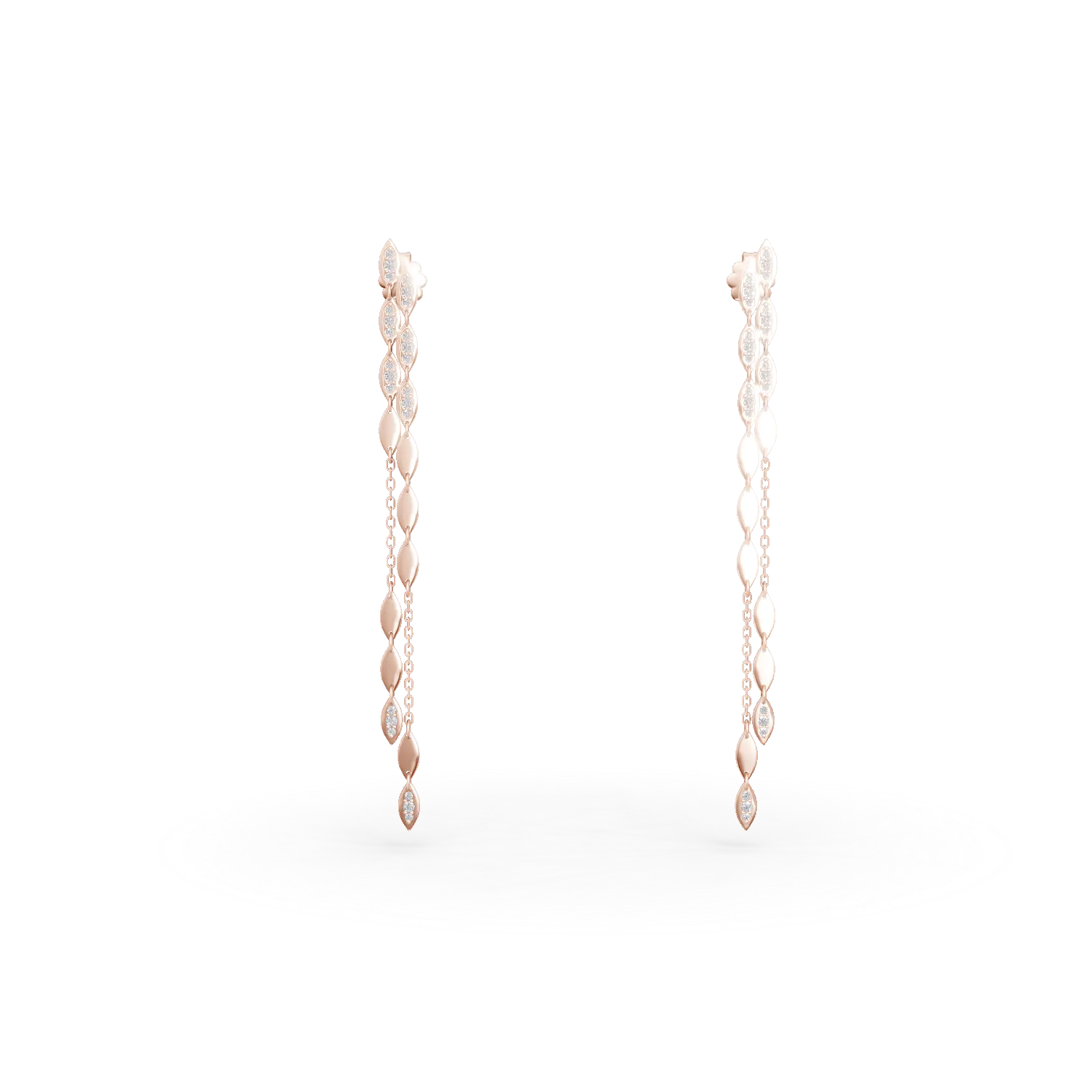 Teilor Cercei din aur roz cu diamante de 0.4ct