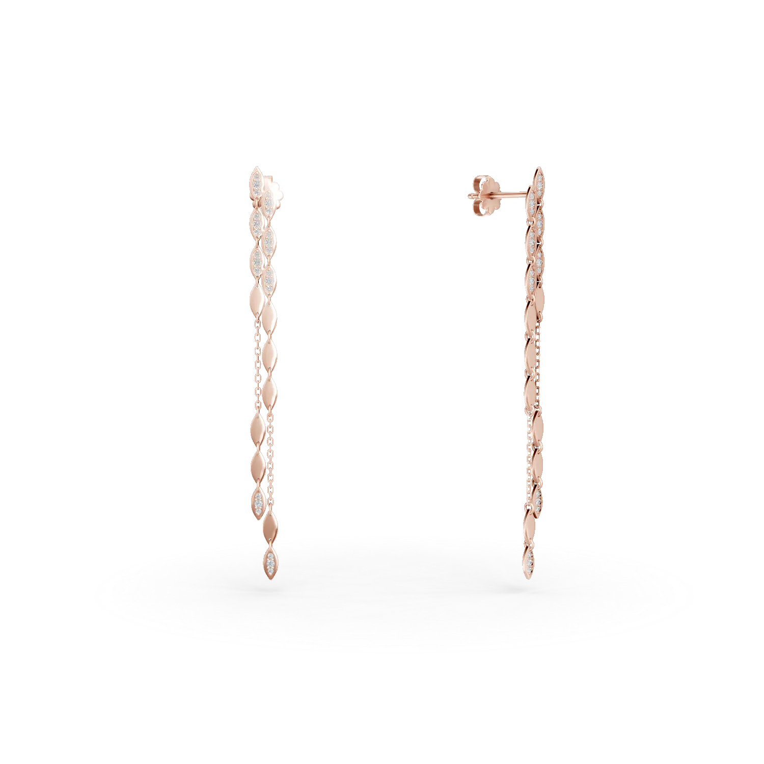 Teilor Cercei din aur roz cu diamante de 0.4ct