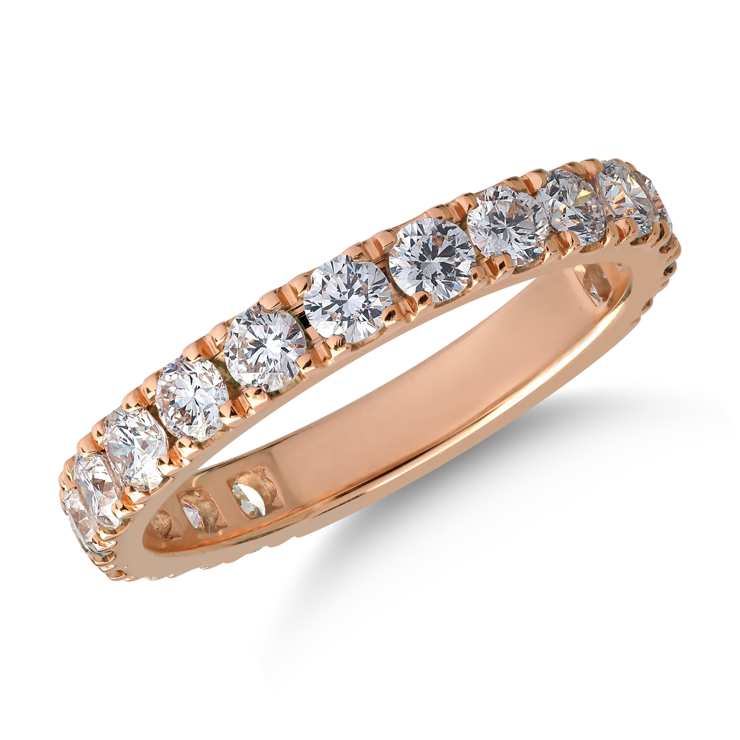 18K rózsaszín arany gyűrű 1.25ct gyémántokkal