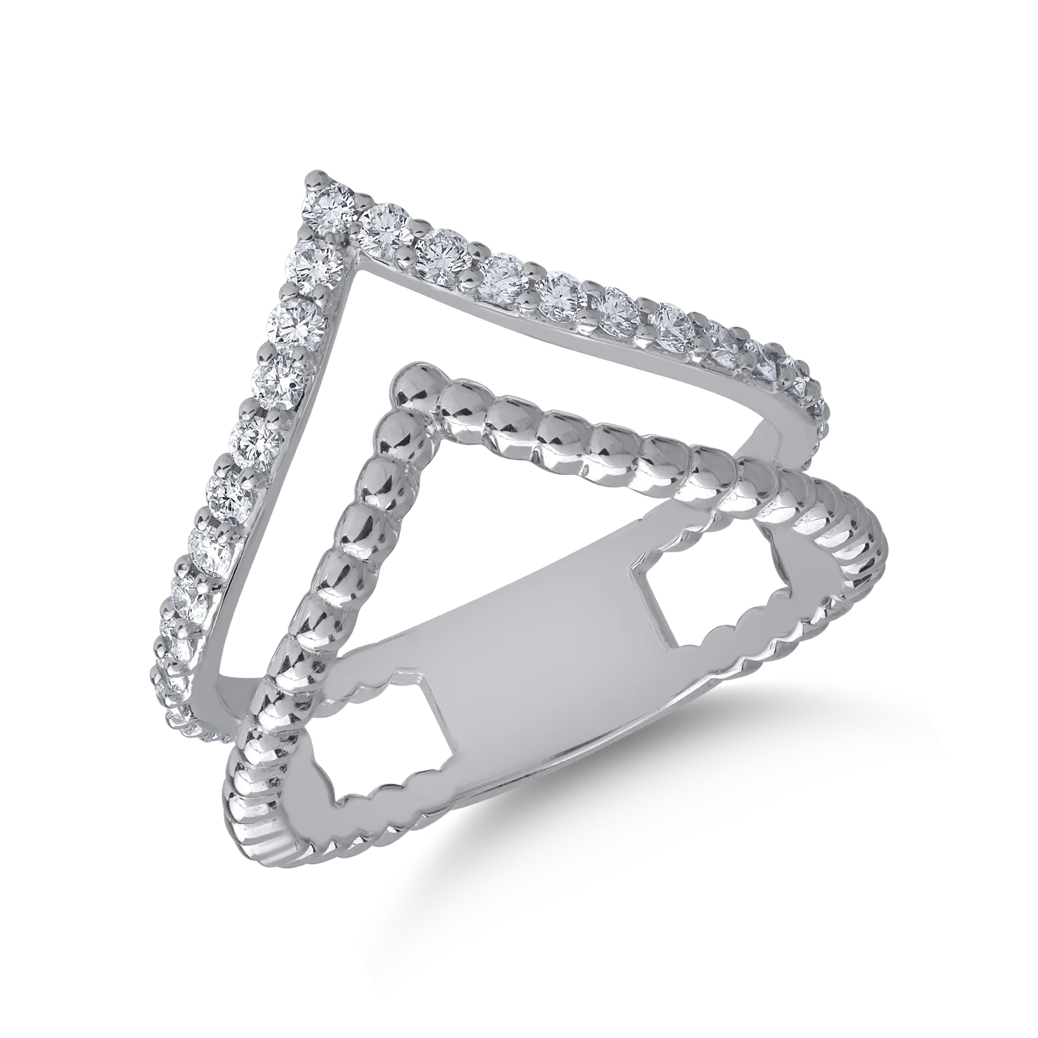 18K fehérarany gyűrű 0.42ct gyémántokkal