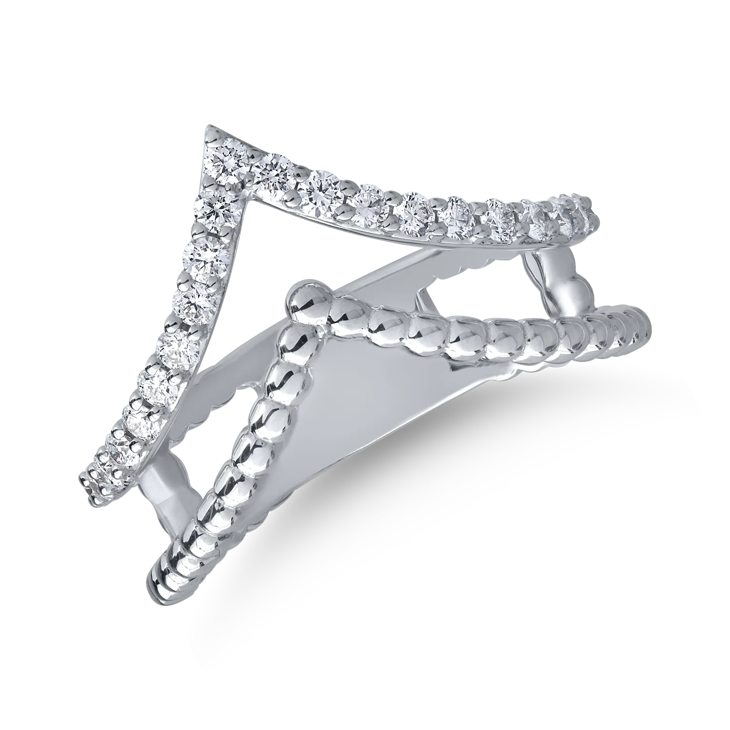 18K white gold ring with 0.42ct diamonds