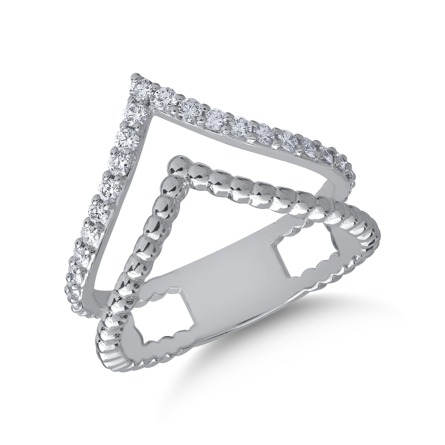 Inel din aur alb de 18K cu diamante de 0.42ct-126855