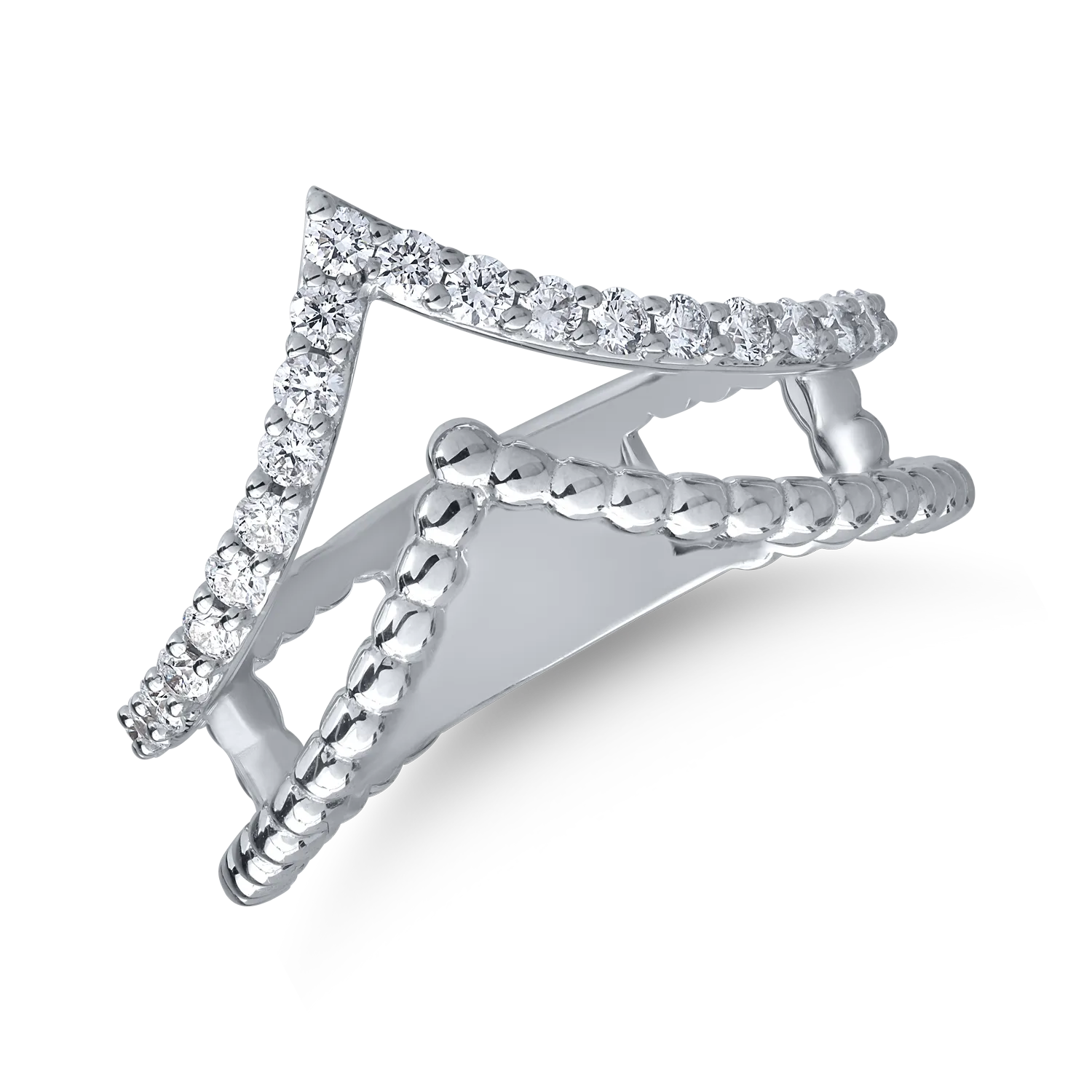 Inel din aur alb cu diamante de 0.42ct