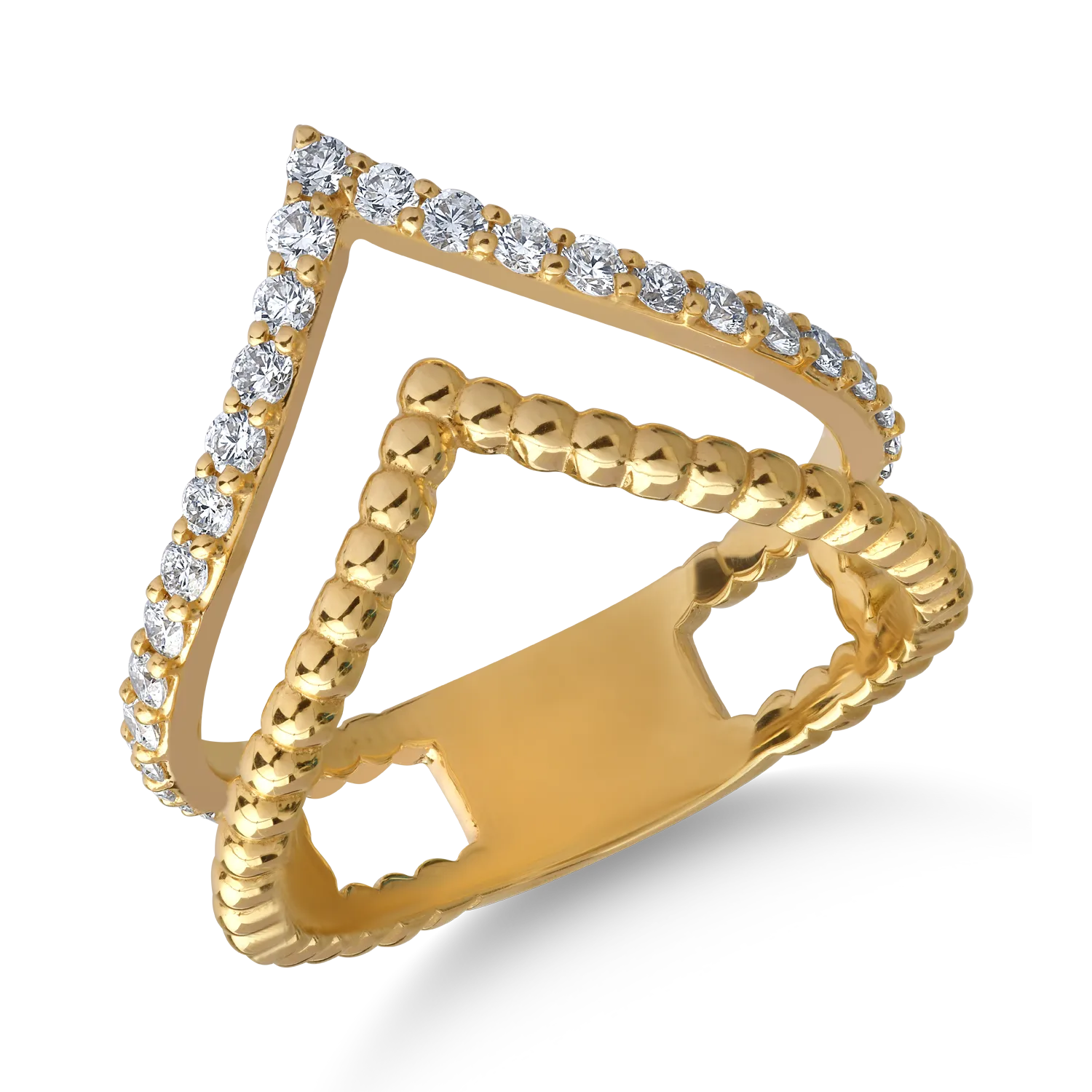 18K yellow gold ring with 0.42ct diamonds