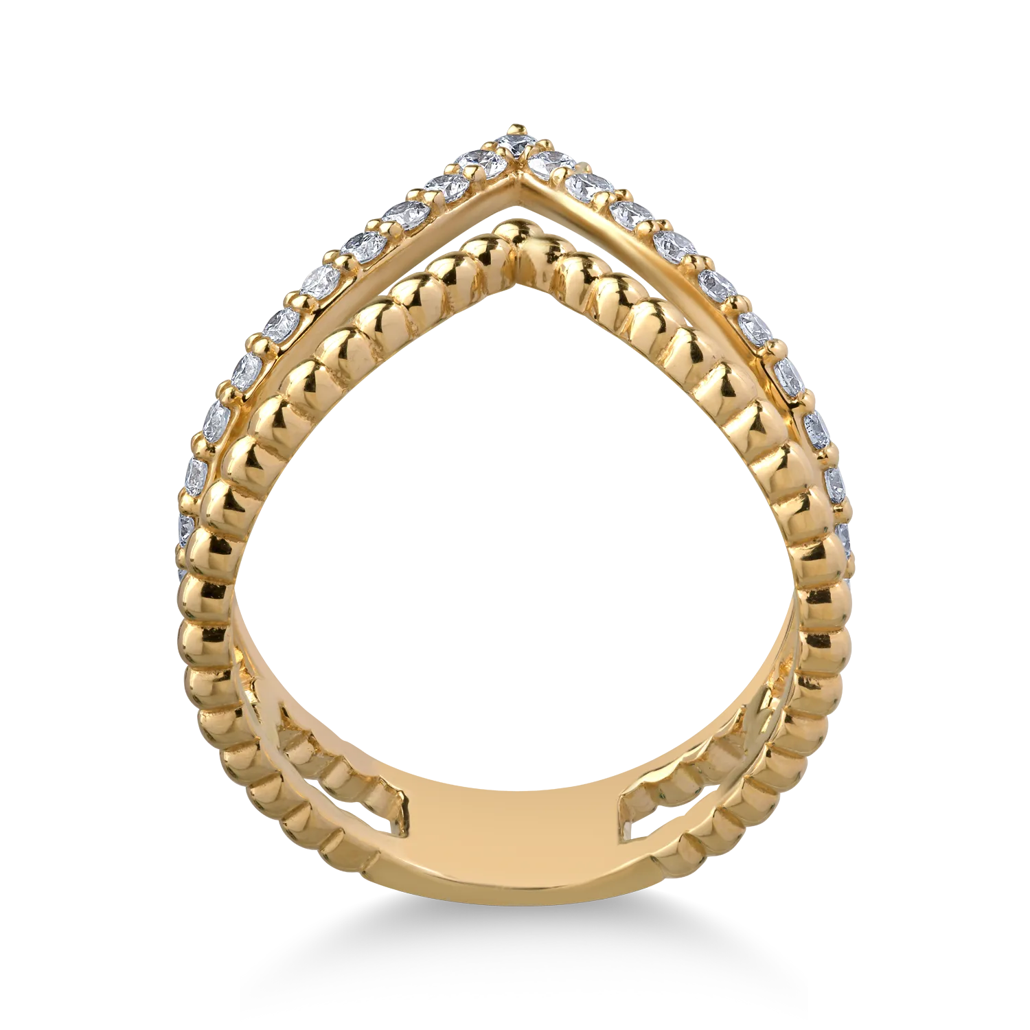 18K yellow gold ring with 0.42ct diamonds