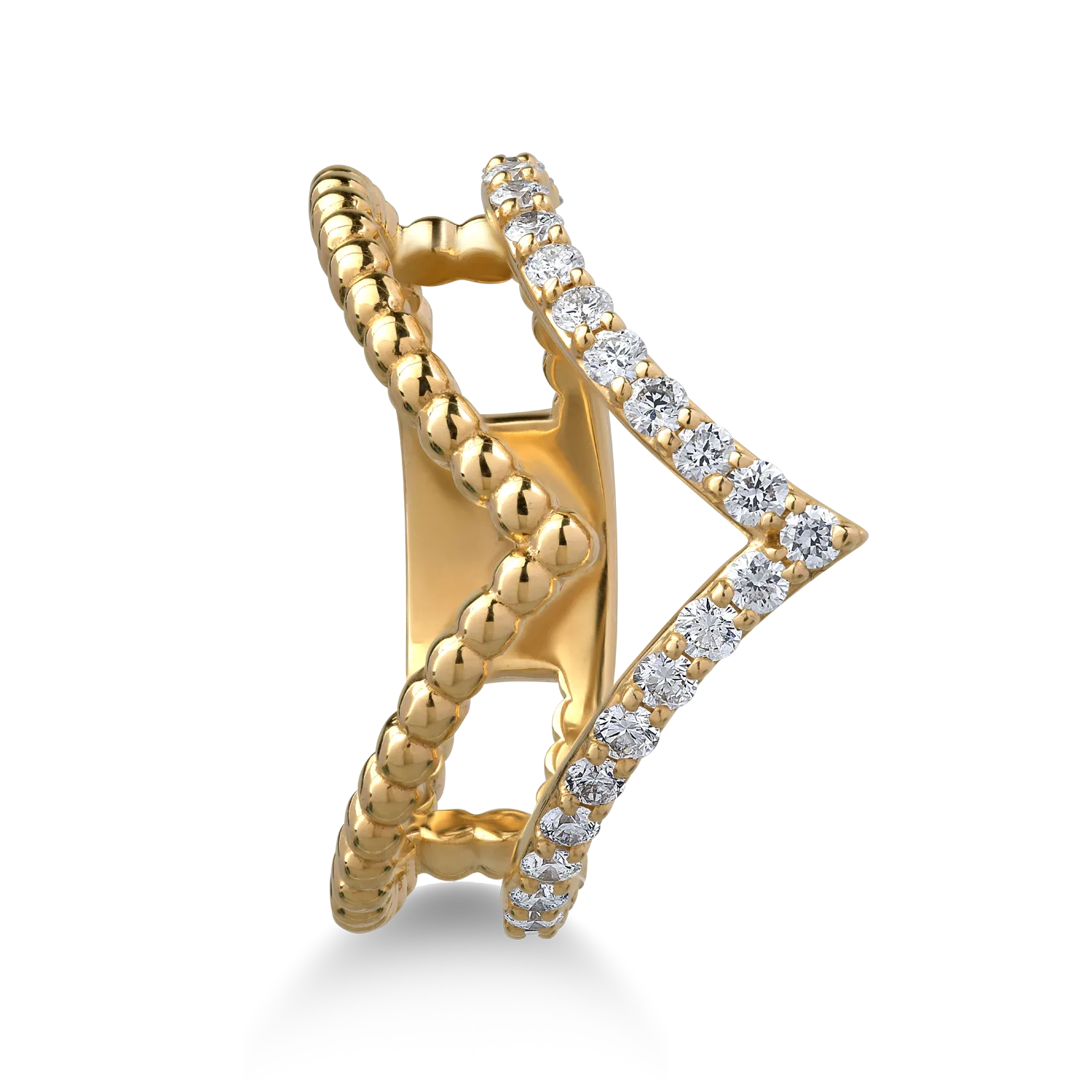 18K yellow gold ring with 0.42ct diamonds