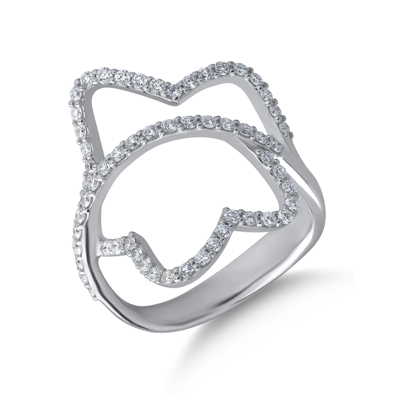18K white gold ring with 0.63ct diamonds