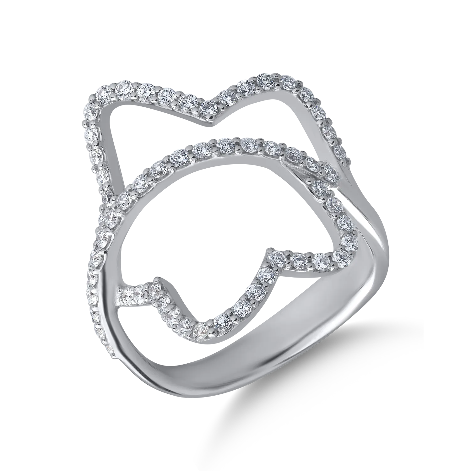 Inel din aur alb de 18K cu diamante de 0.63ct-126846