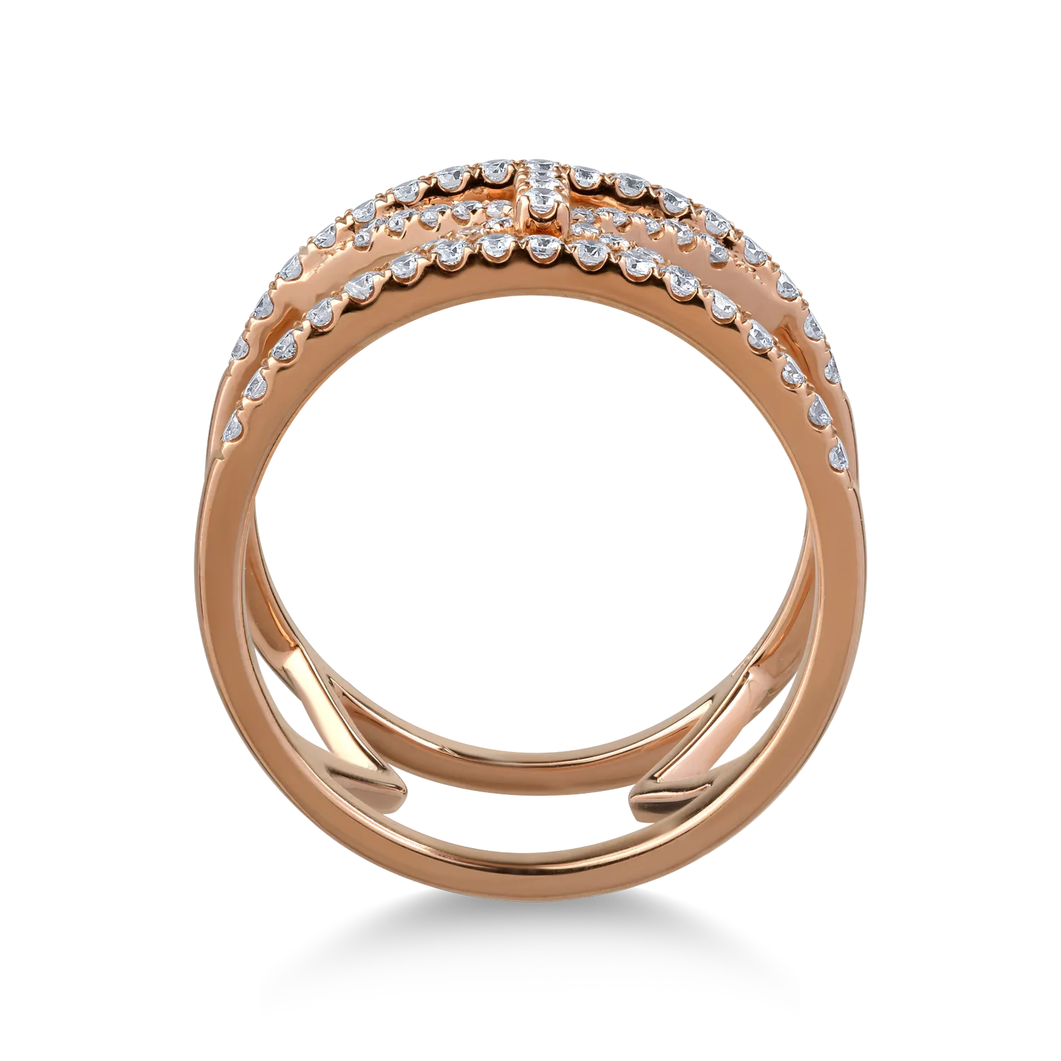 18K rose gold ring with 0.49ct diamonds