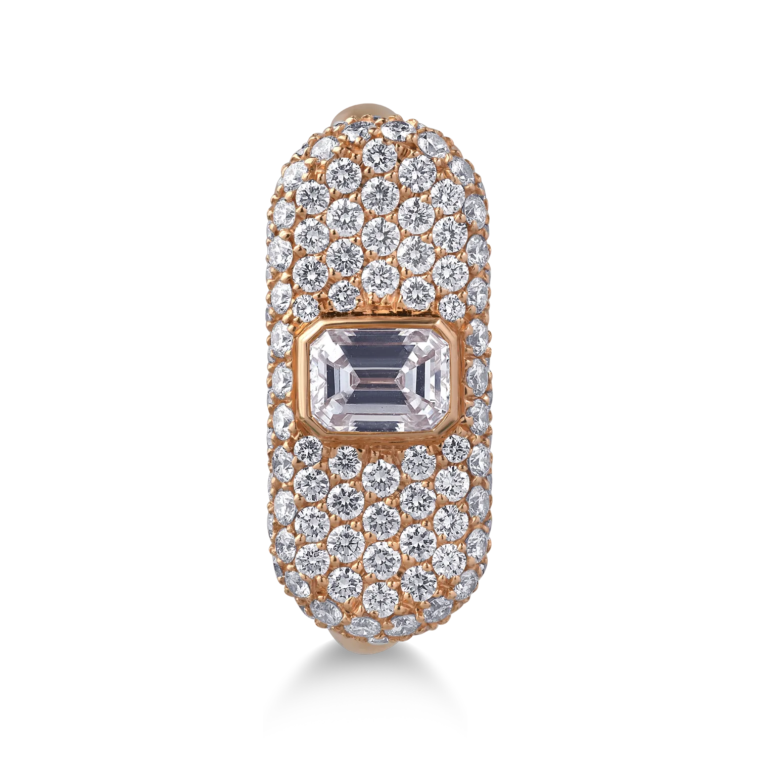 18K rose gold ring with 0.51ct diamond and 0.9ct diamonds