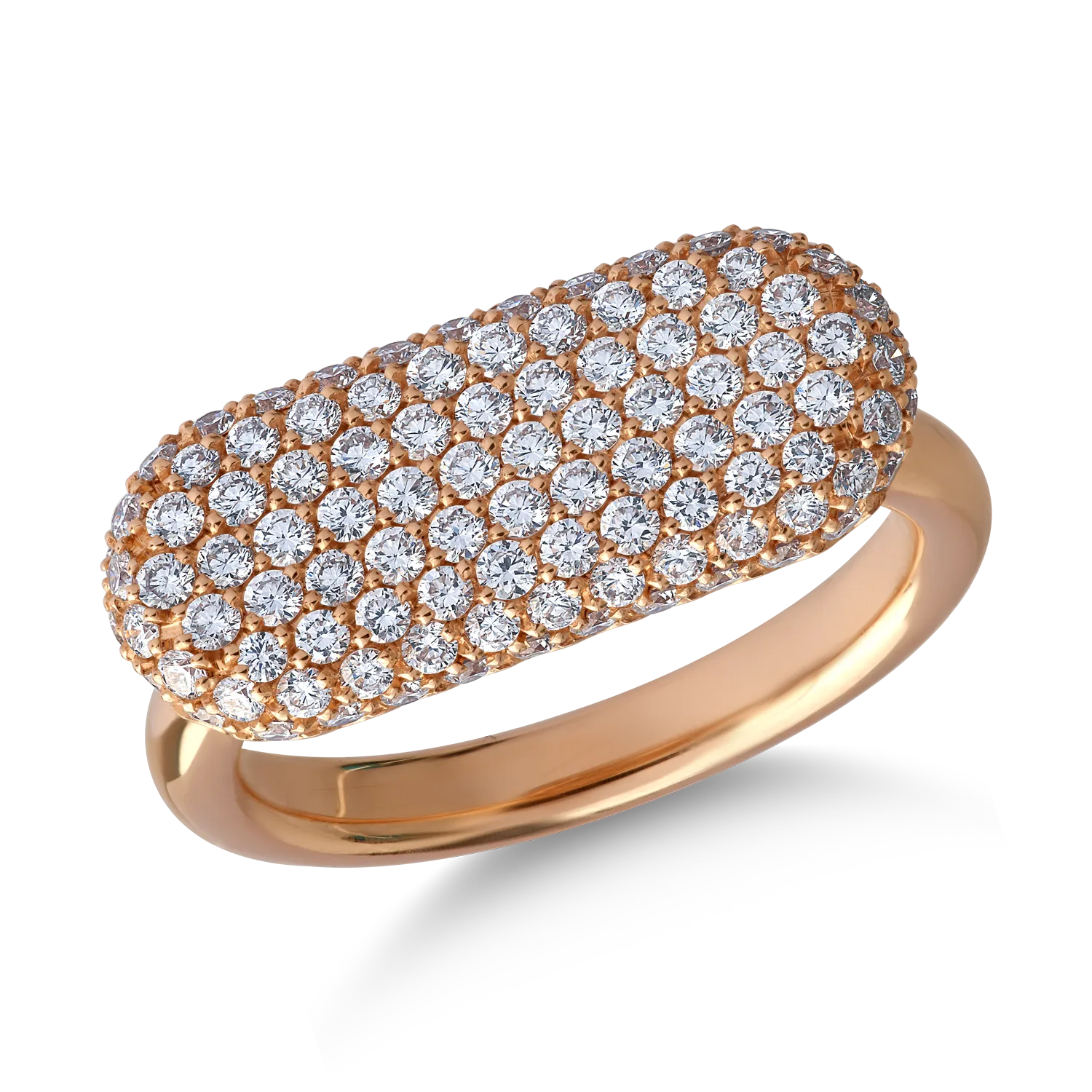 18K rózsaszín arany gyűrű 1.05ct gyémántokkal