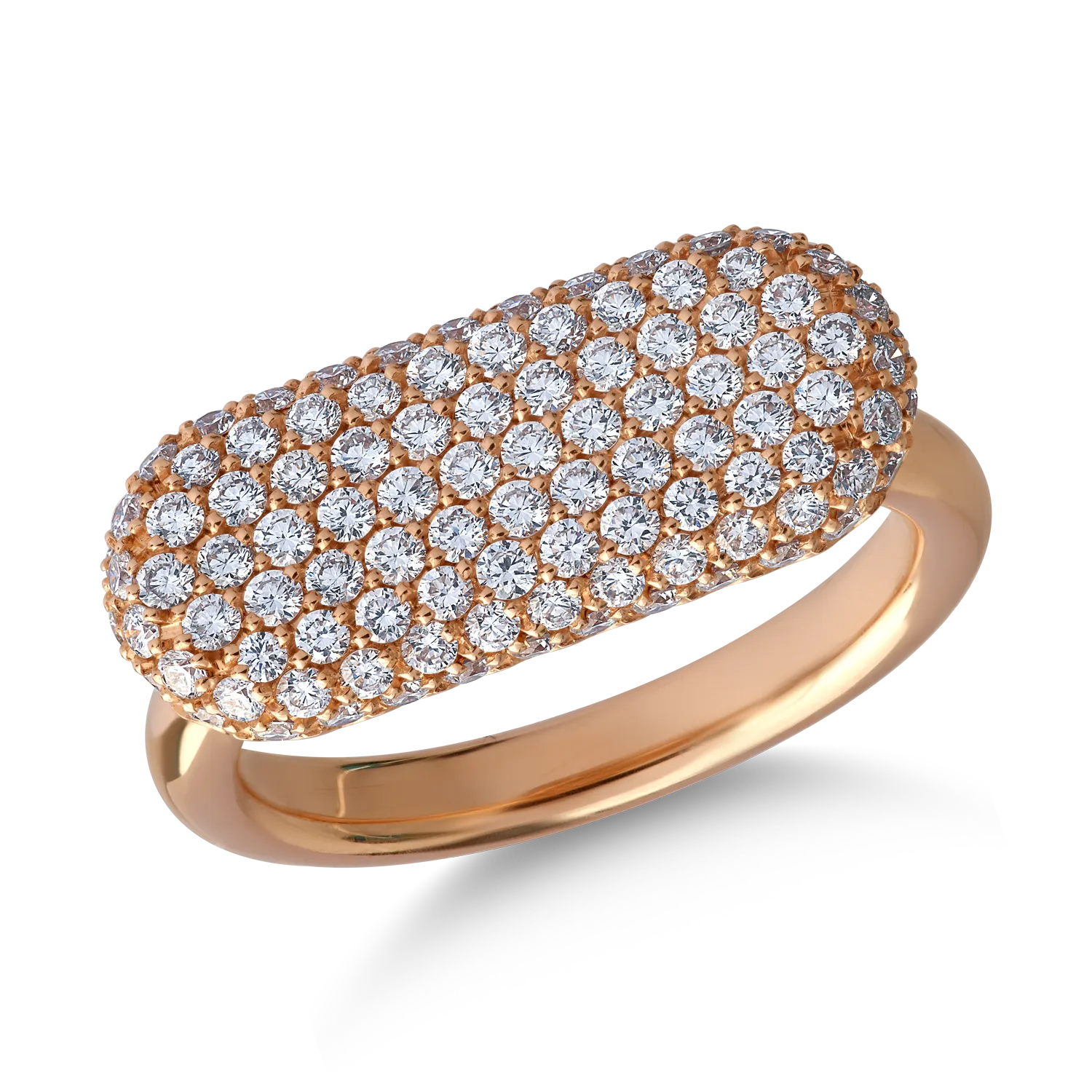 18K rose gold ring with 1.05ct diamonds