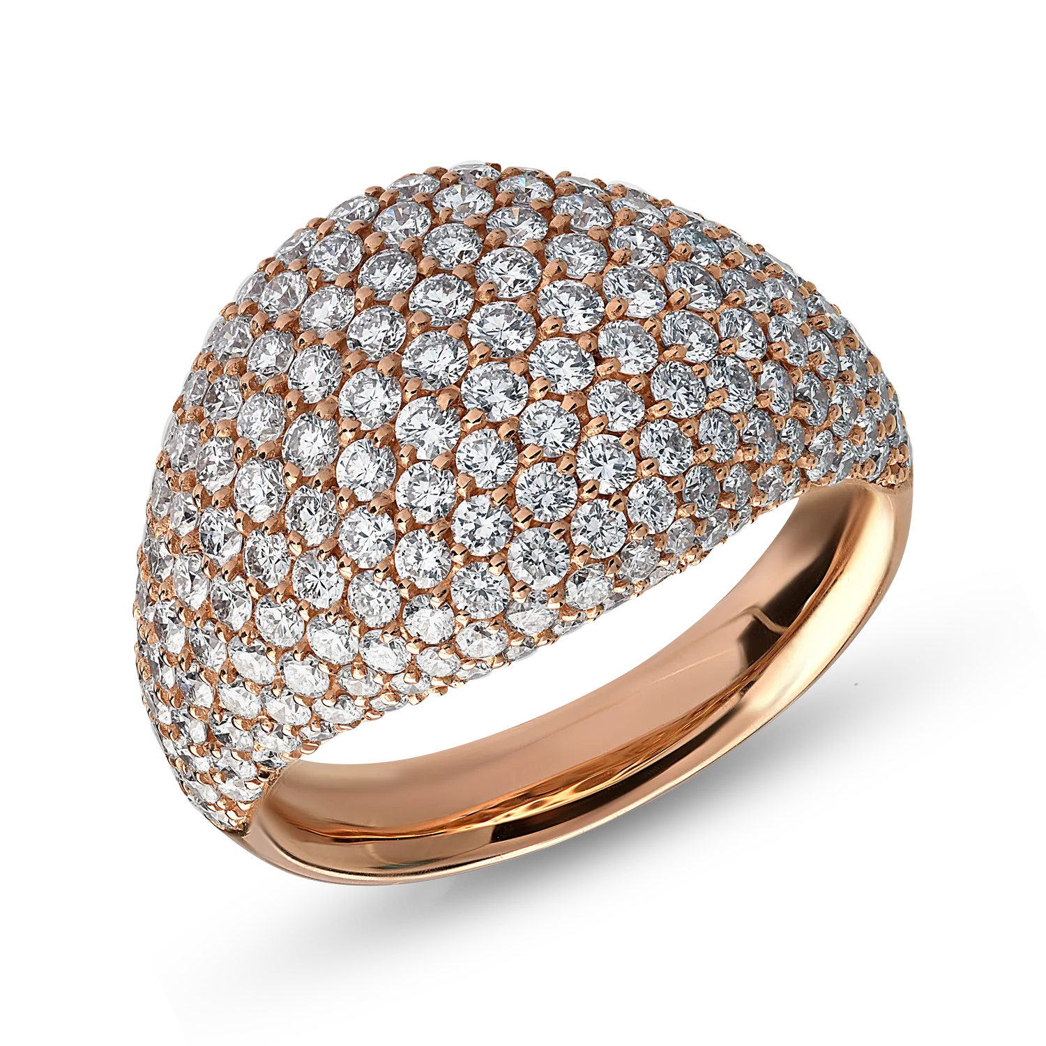 18K rose gold ring with 1.95ct diamonds